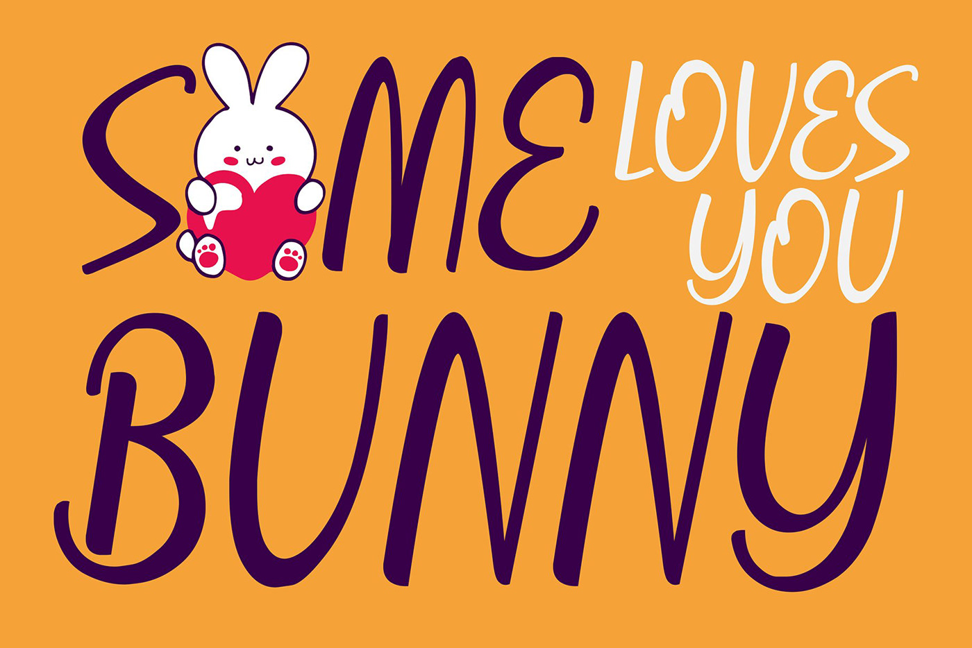 Easter bunny hoops rabbit Fun funny kids children otf ttf
