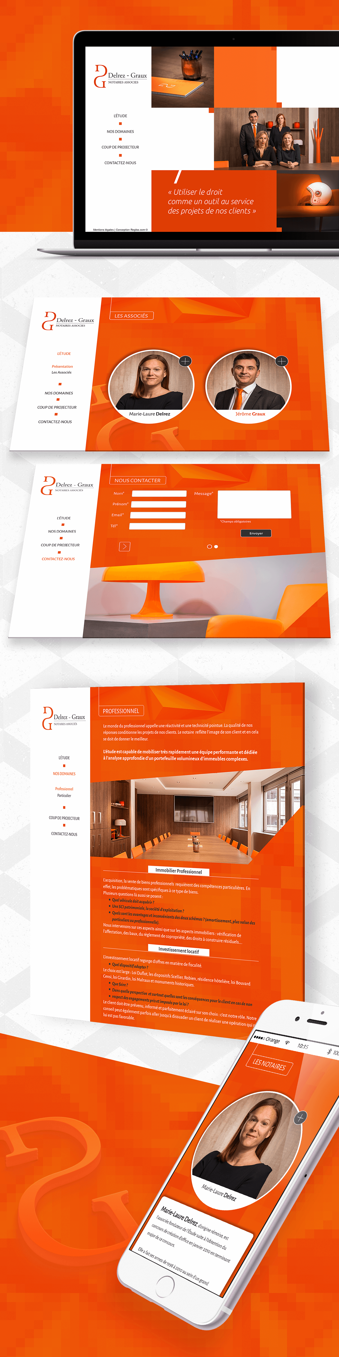 Webdesign Website Notaire Notaires notaries notary orange