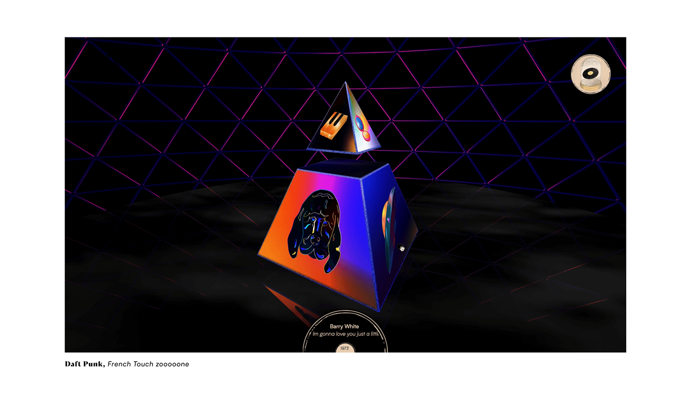 3D cinema 4d design immersive interactive motion music sample sound Website