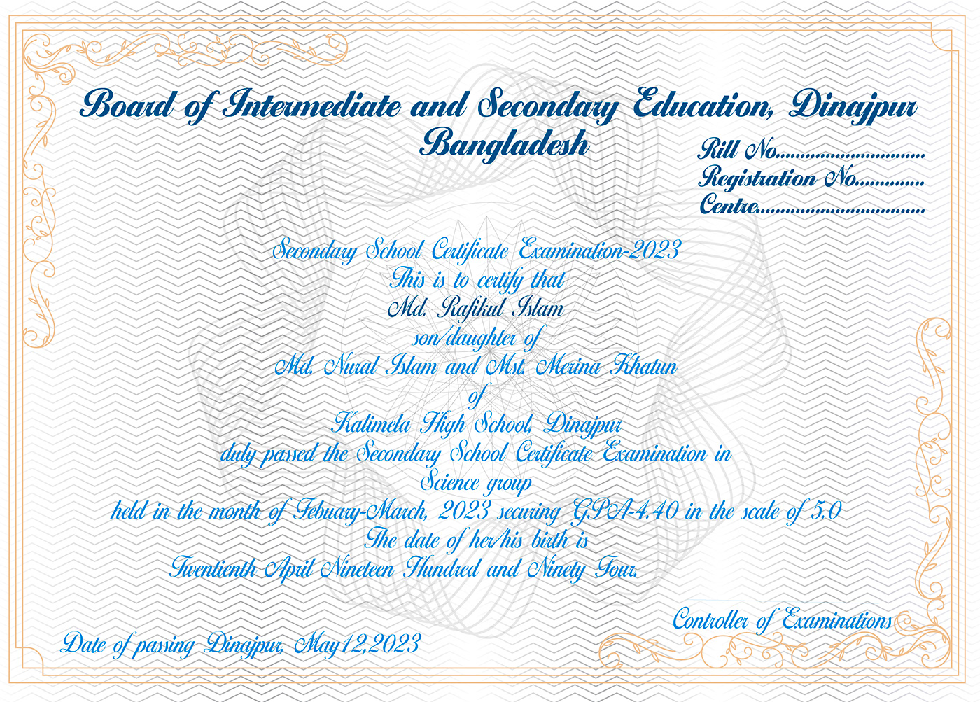 certificate template modern educational school