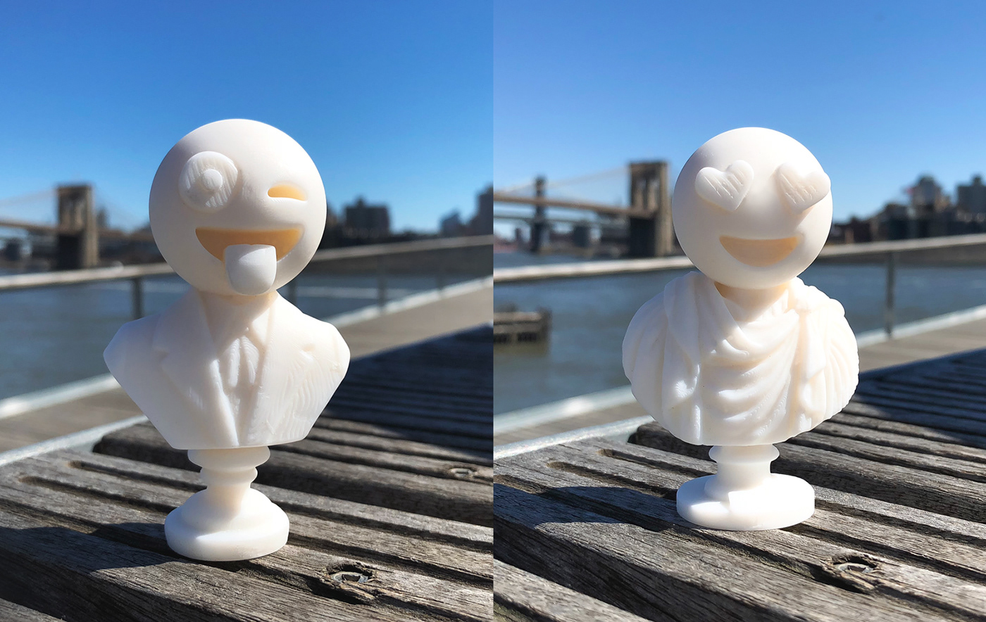 Emoji 3d print 3D Printing sculptmojis art vinyl toy Digital Art  CGI sculpture