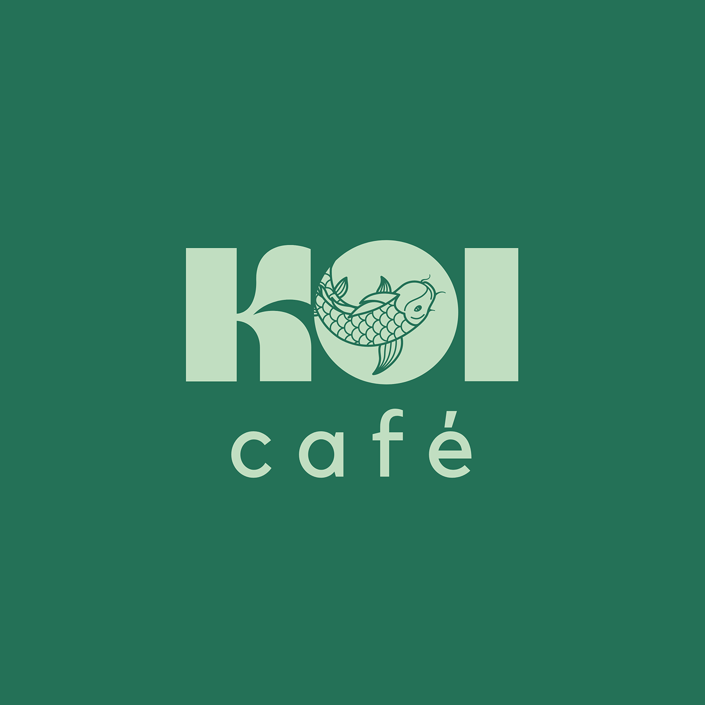 cafe design fish inspired japanese koi logo noodles Packaging tea