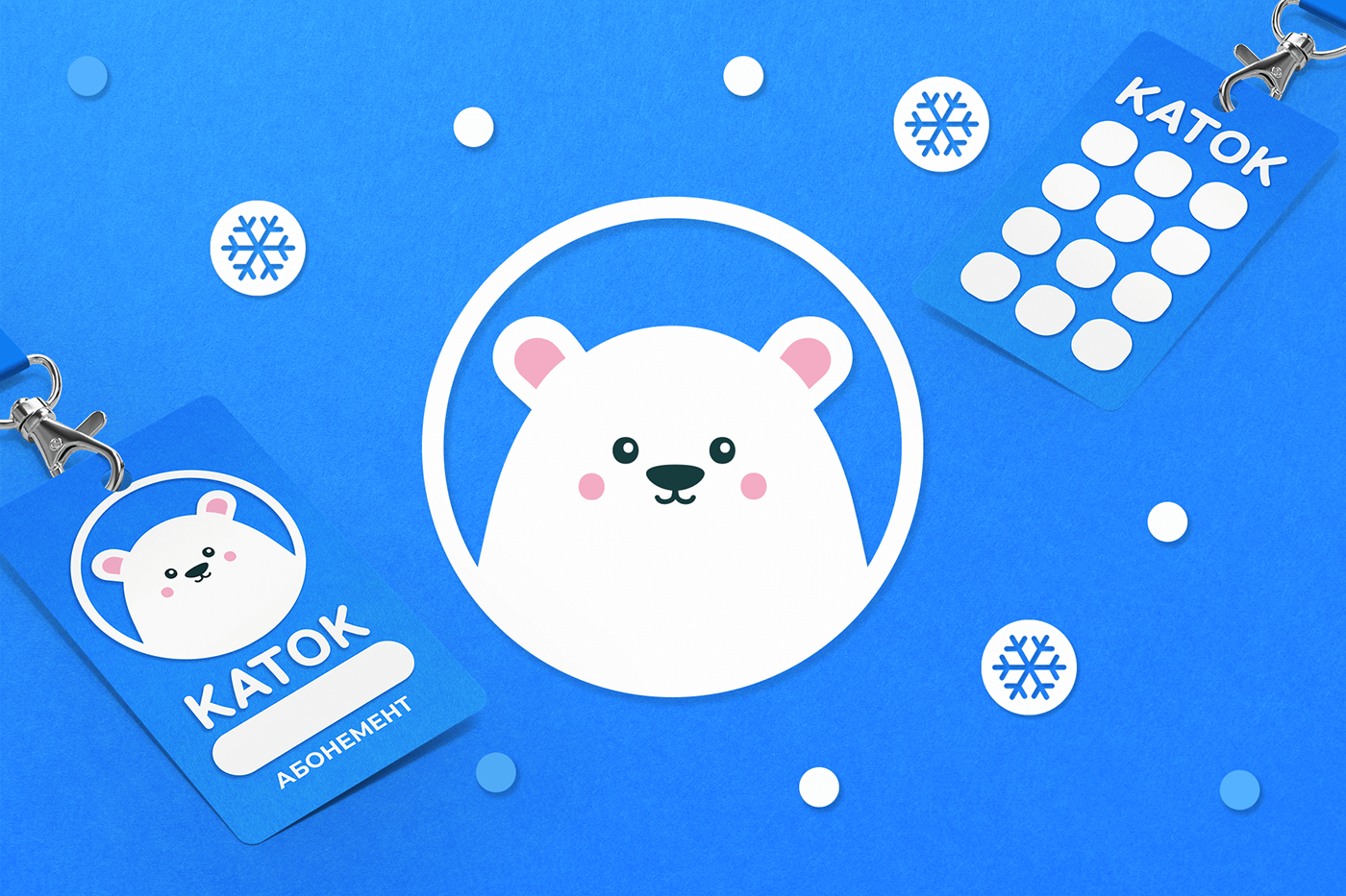 bear happy identity logo rink snow winter new year poster ice
