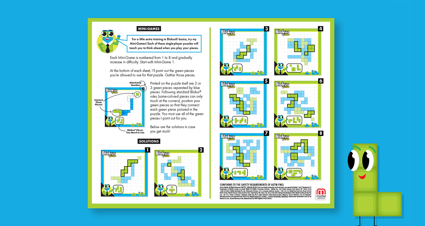 Blokus children game ILLUSTRATION  kids Packaging puzzle shapes tetris vector