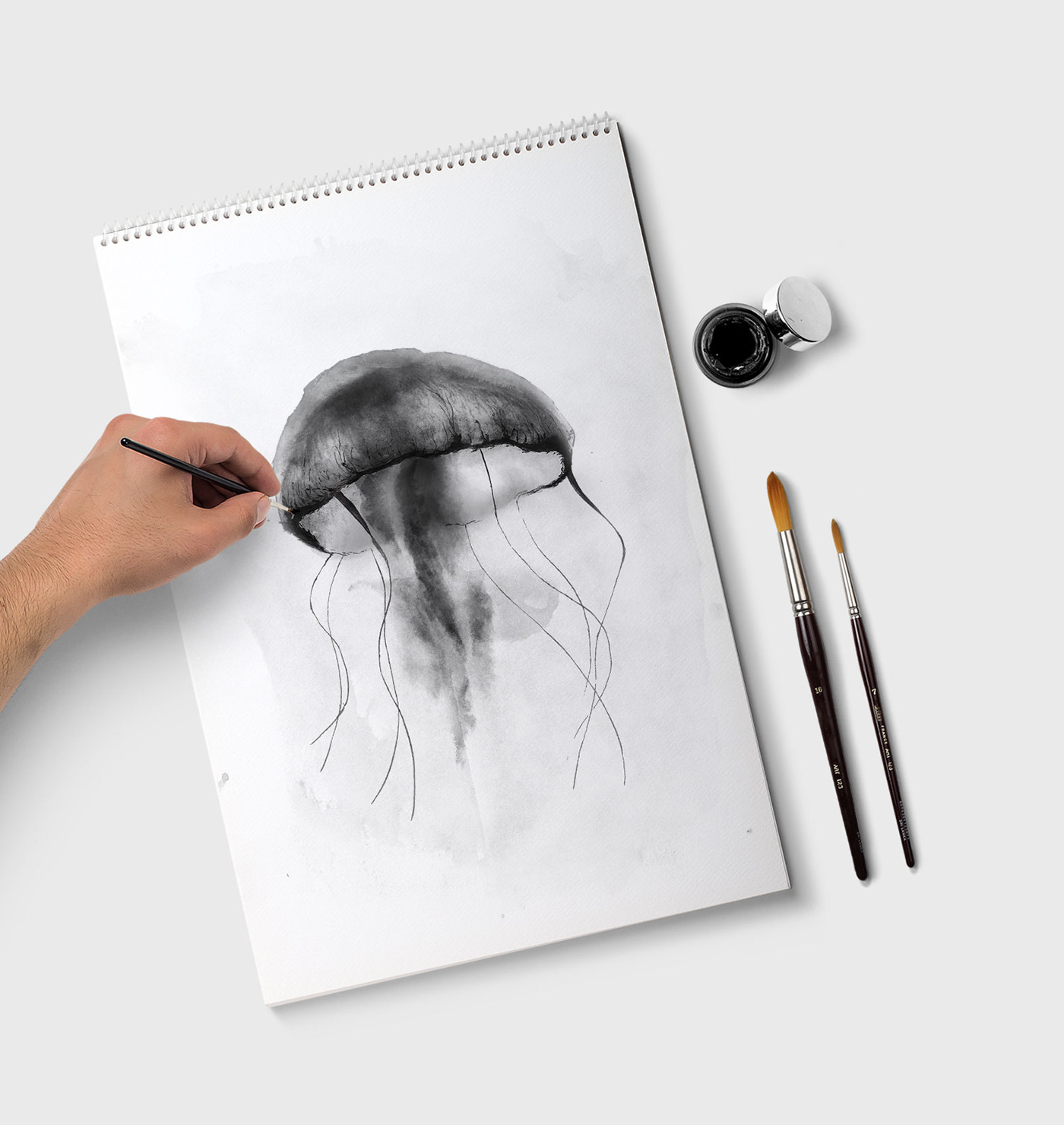 book cover ink digital art paint jellyfish apocalypse Drawing 