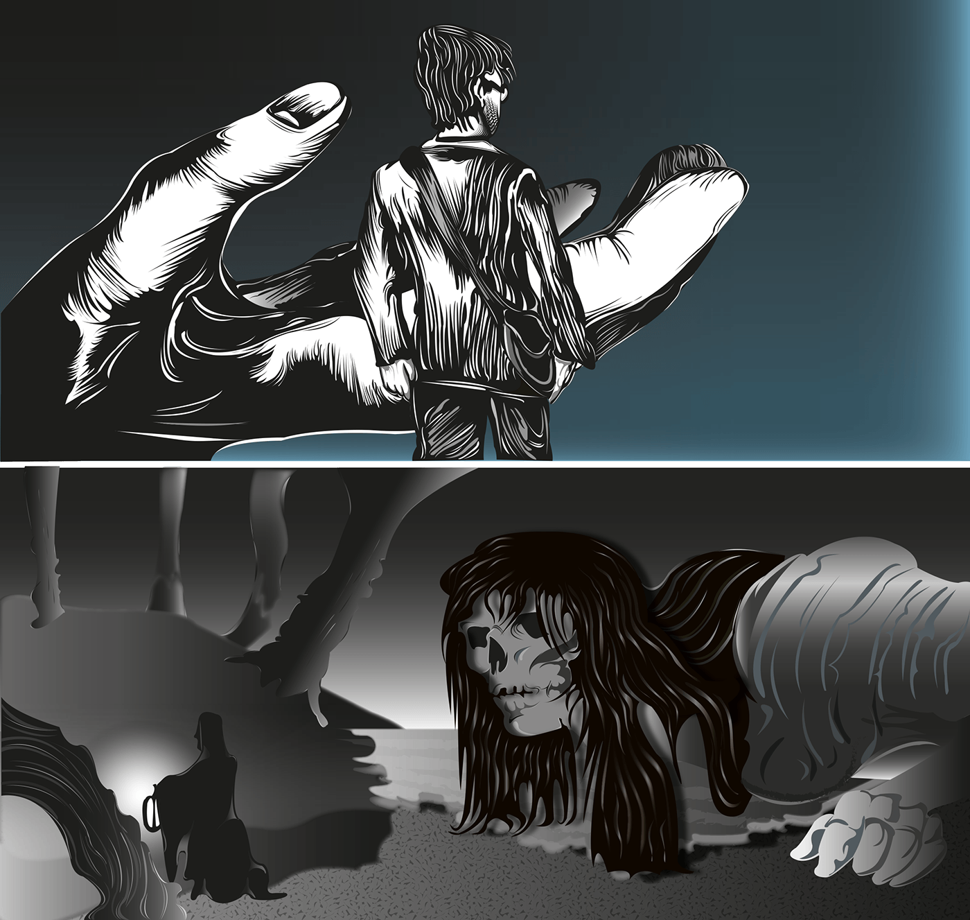 computer graphics dark art ILLUSTRATION  Illustrator Edgar Allan Poe lovecraft science fiction metal gothic fantasy