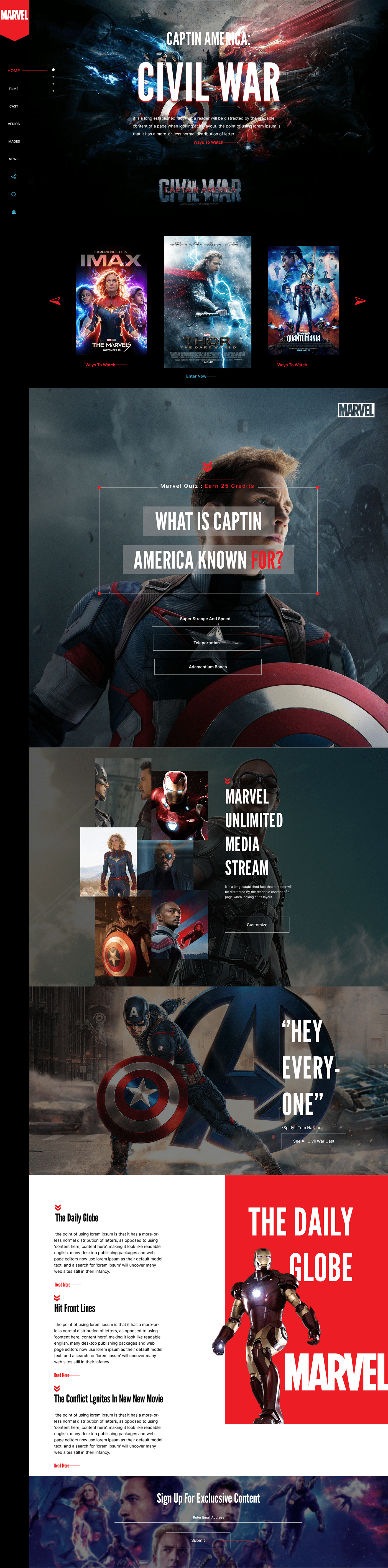 movies website design free download marvel comics Character design  captin america iron man Avengers SuperHero Hero