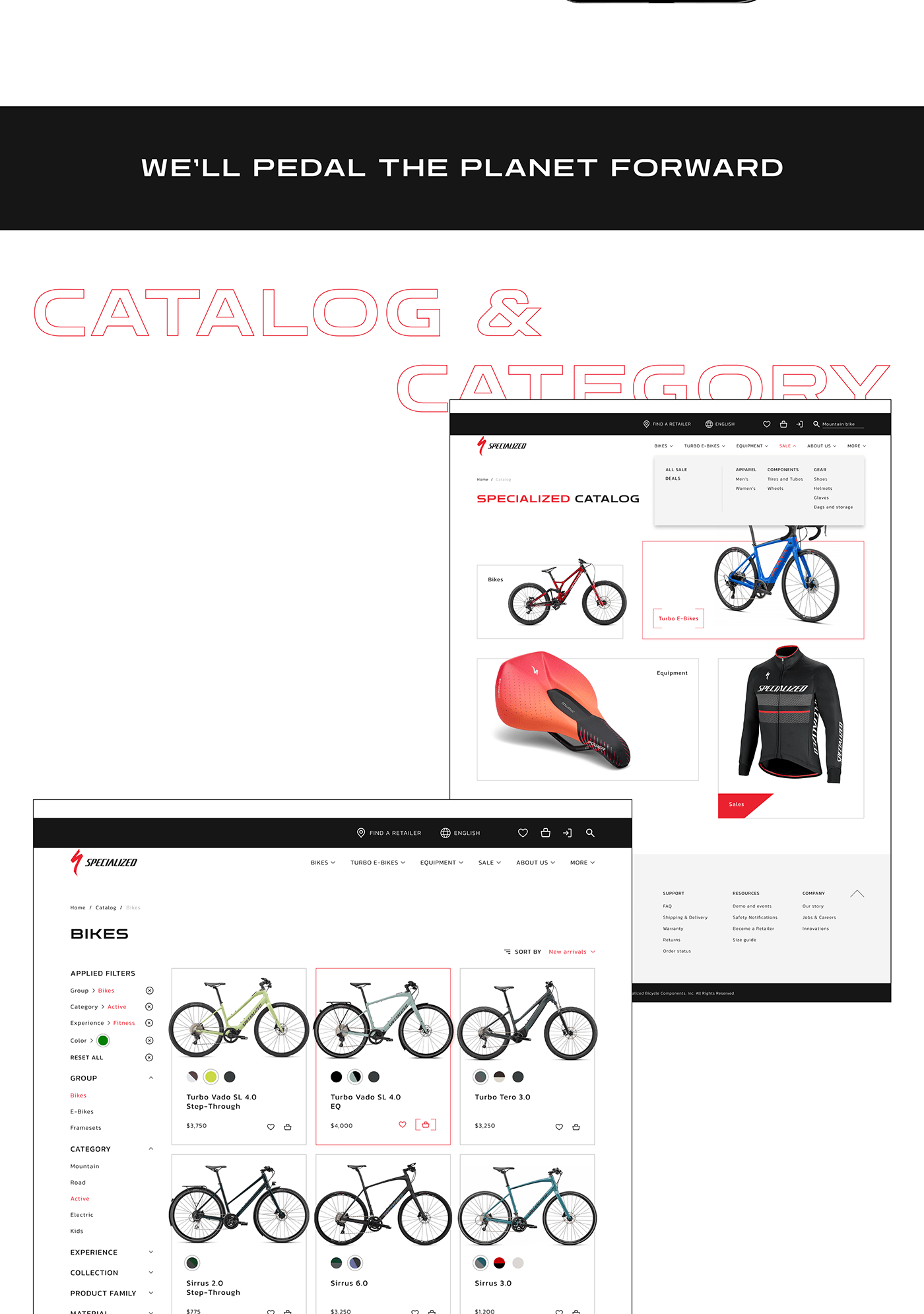 ux/ui redesign Website Web Design  Bike Ecommerce Figma store adaptive design user interface