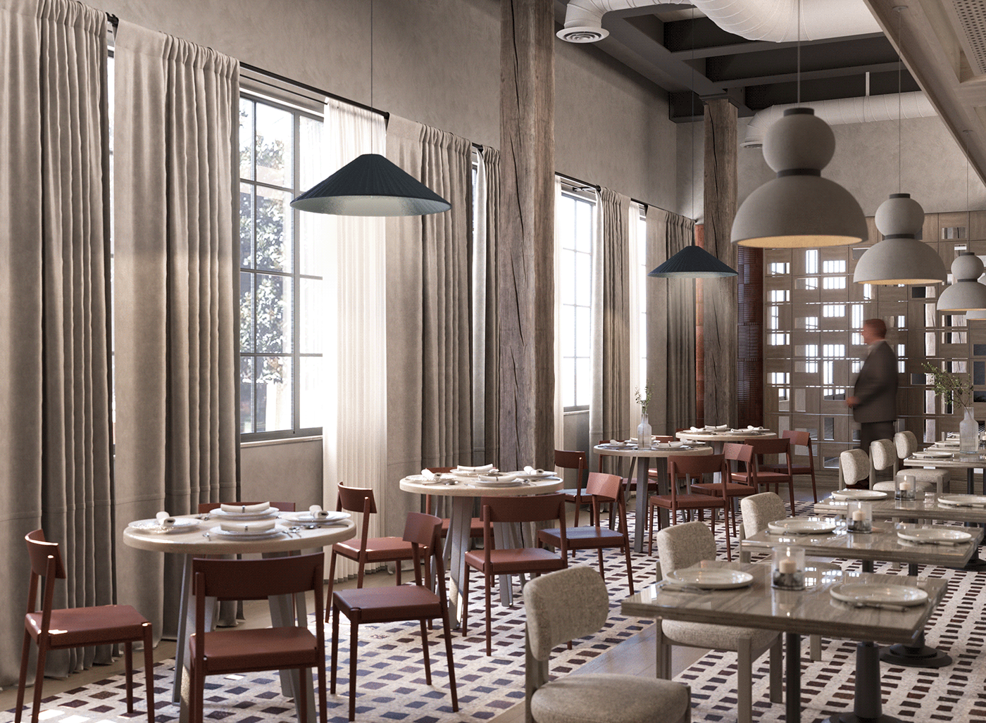 3ds max architecture visualization interior design  corona archviz Render modern 3D restaurant