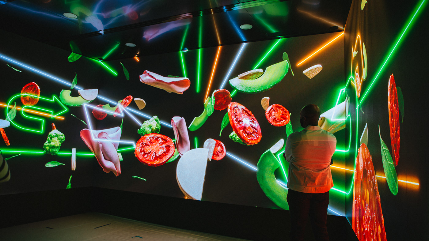animation  CGI design experience design motion graphics  neon surreal vfx Food  nfl