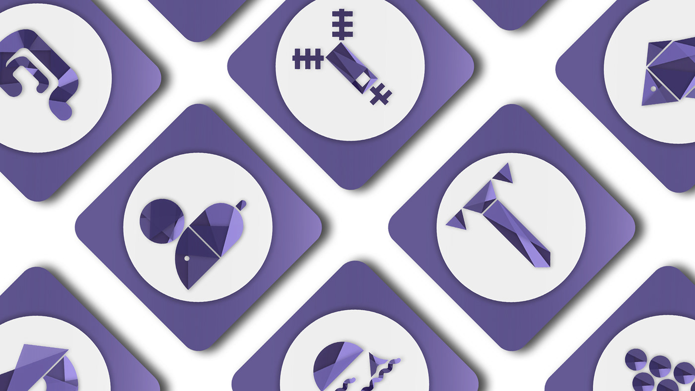 adobe illustrator Behance design designer Icon icons Illustrator Monochromatic pixels purple
