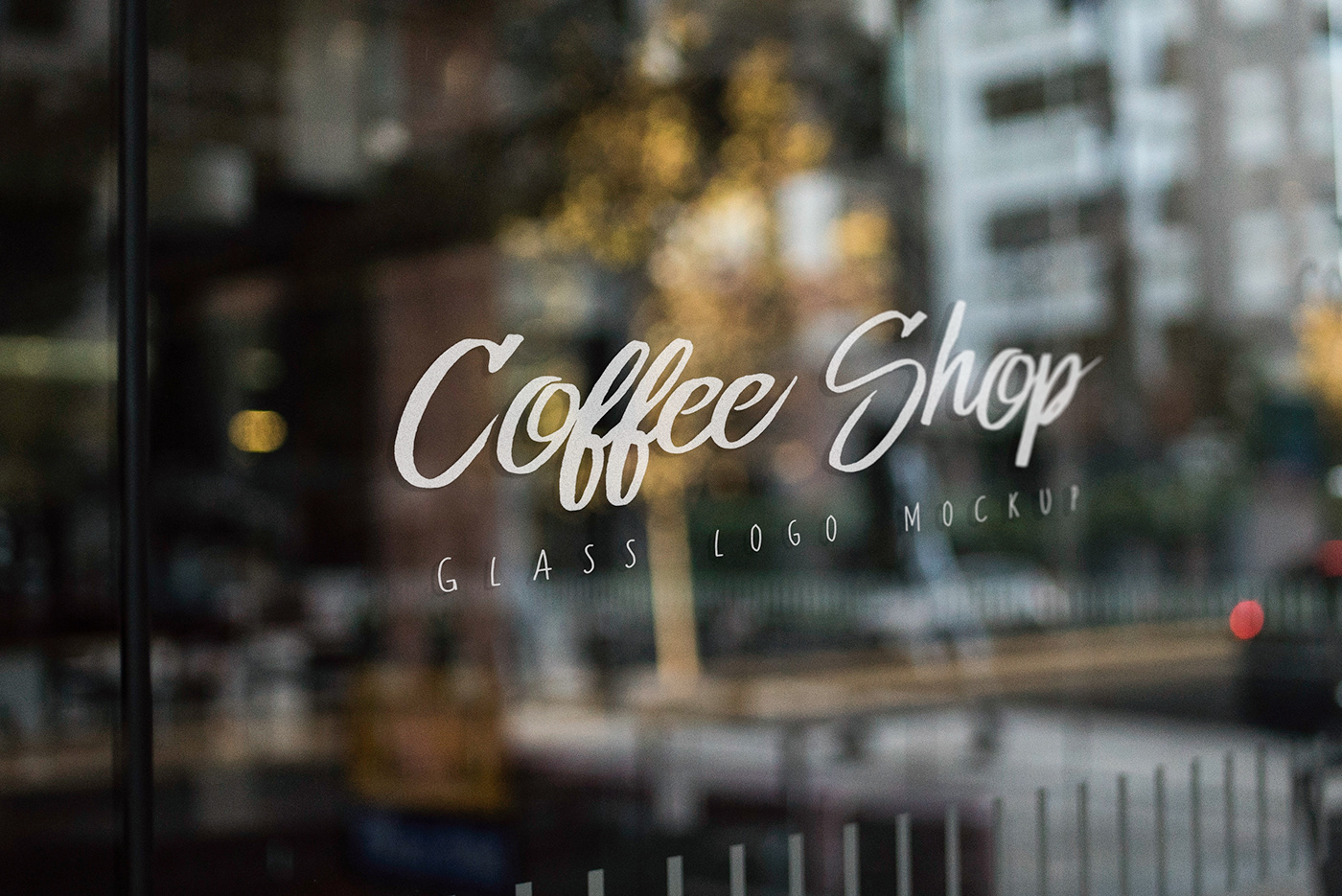 glass logo Mockup minimal branding  Coffee shop