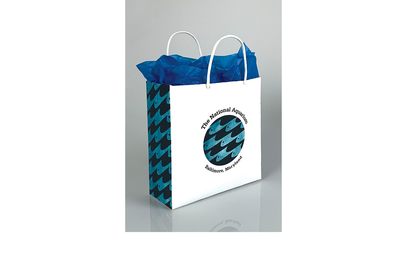 aquarium graphic design  ILLUSTRATION  package design  Retail Bag watercolor