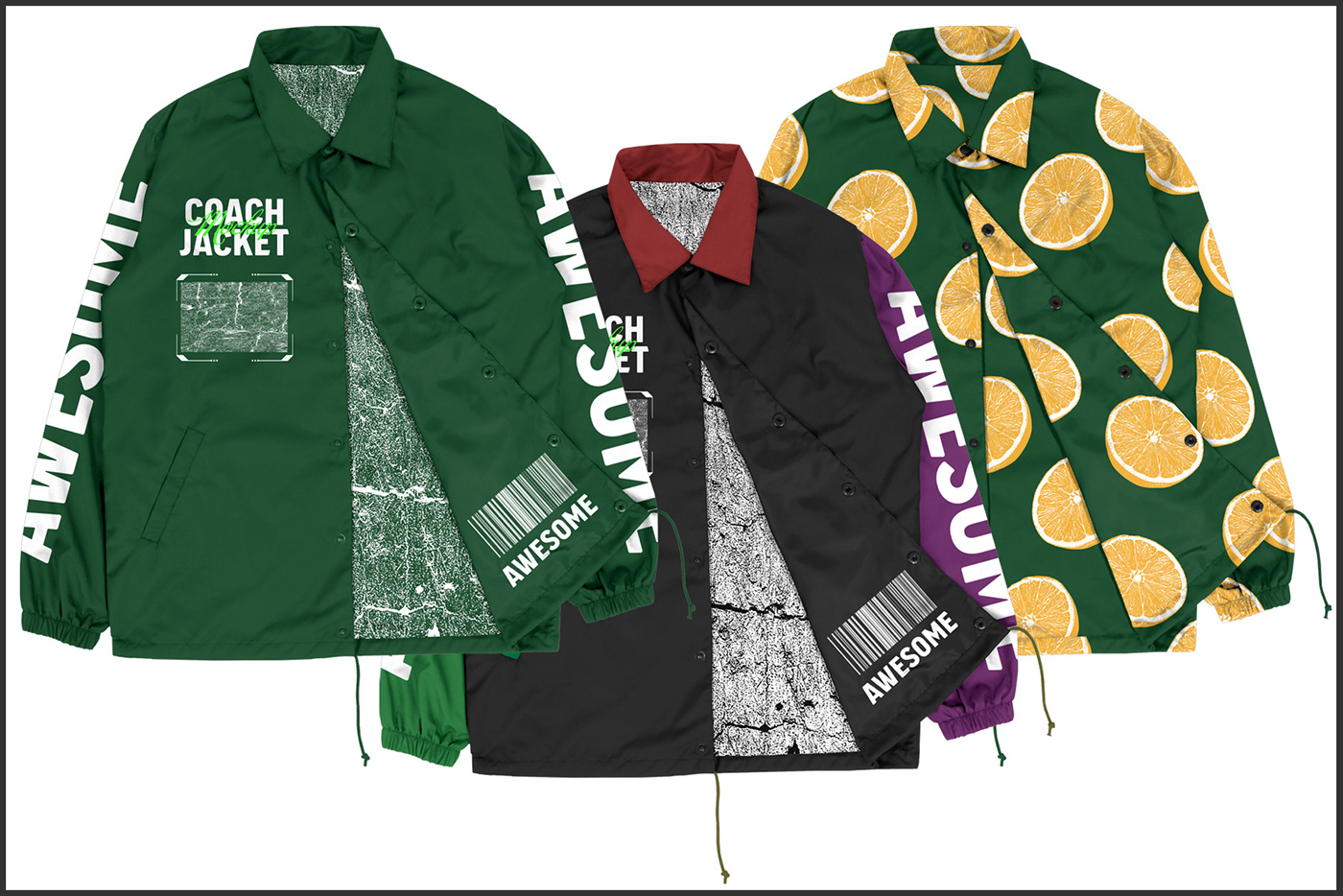 apparel Clothing jacket Mockup varsity bomber Coach product designer