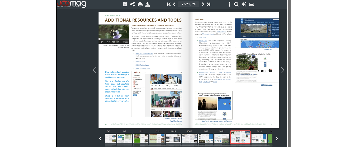 brochure joomag online publishing bilingual United Nations undp un climate change