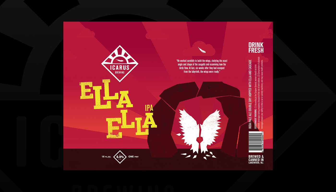 Can Design Packaging craft beer design Icarus Brewing Icarus Ben Paul ELLA ELLA IPA beer