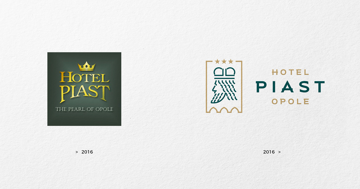 rebranding hotel logo piast www brandglow corporate identity visual communication