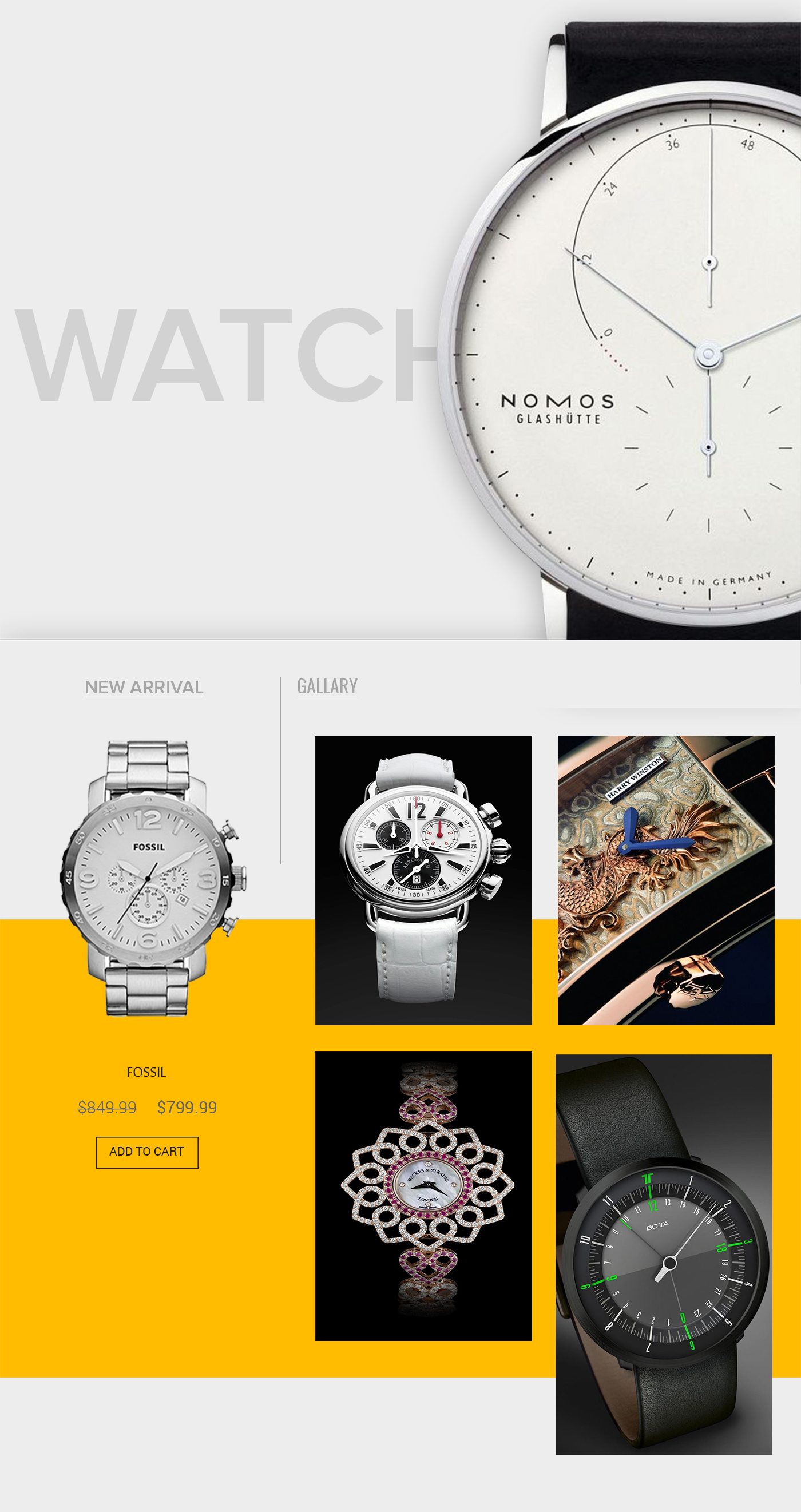 Adobe Portfolio watch luxyry store Web design brand International Shopping elegant stylish