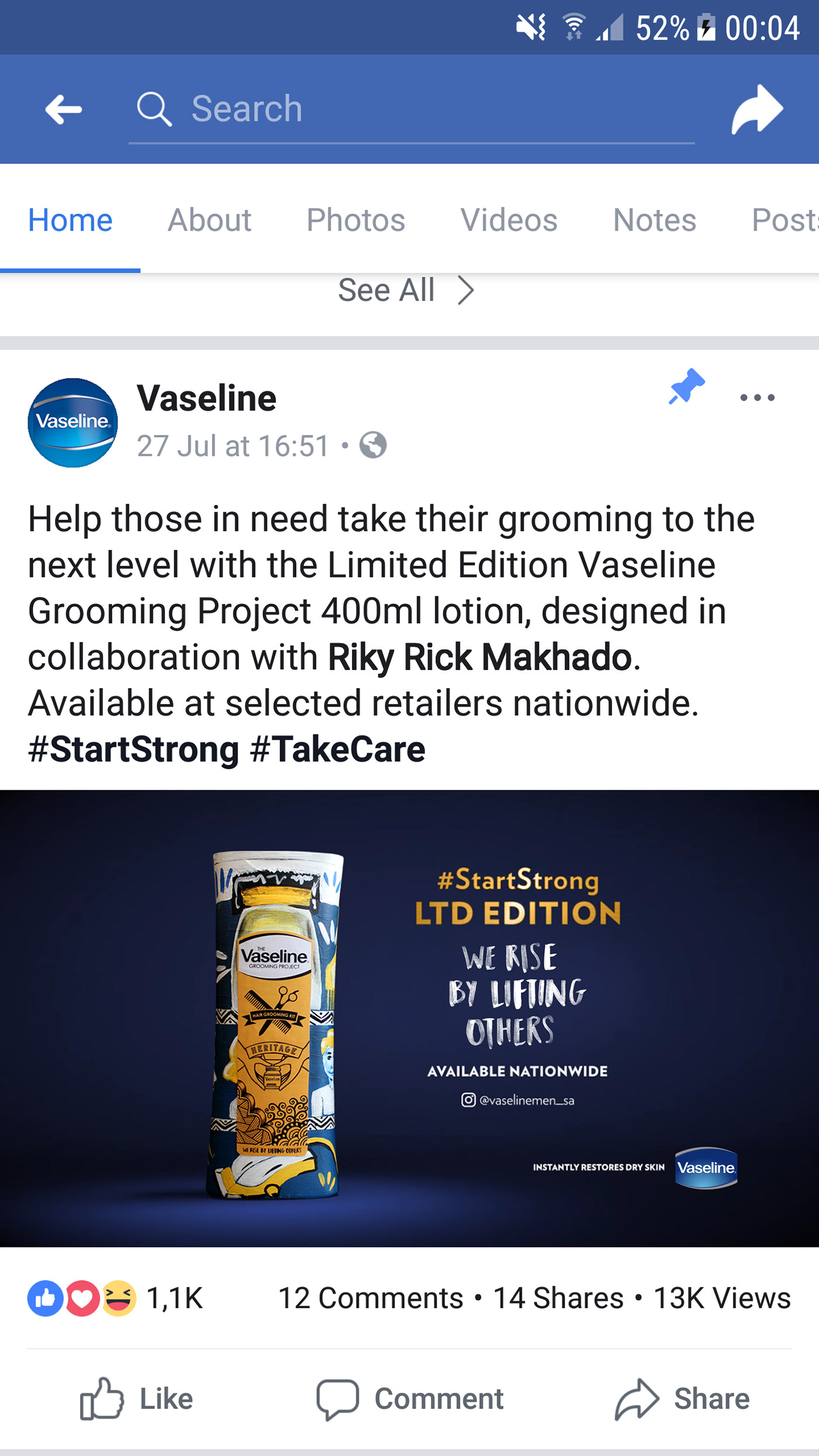 Vaseline homeless paint africa take care design gif social media awareness give back
