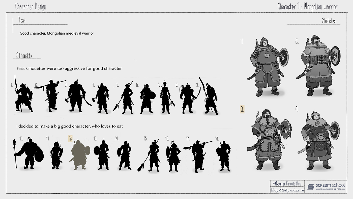 characters mongolian warrior digital 2d