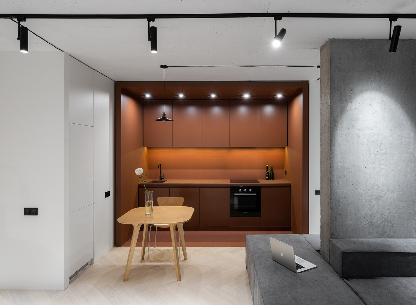interiordesign architecture Photography  kitchen black furniture LOFT bedroom
