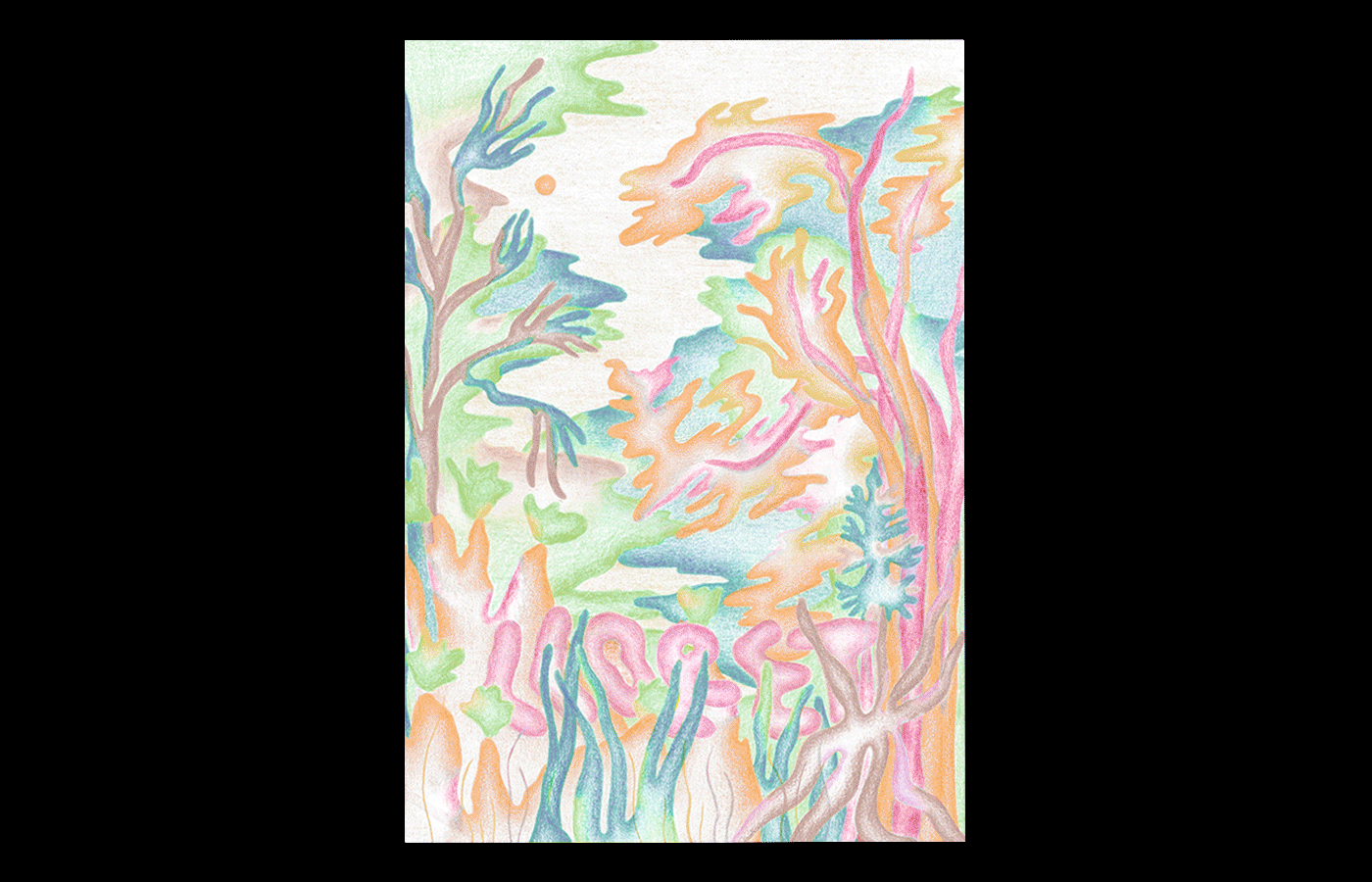 analog analogico bosque colourpencil Drawing  estaciones forest handmade ILLUSTRATION  Nature