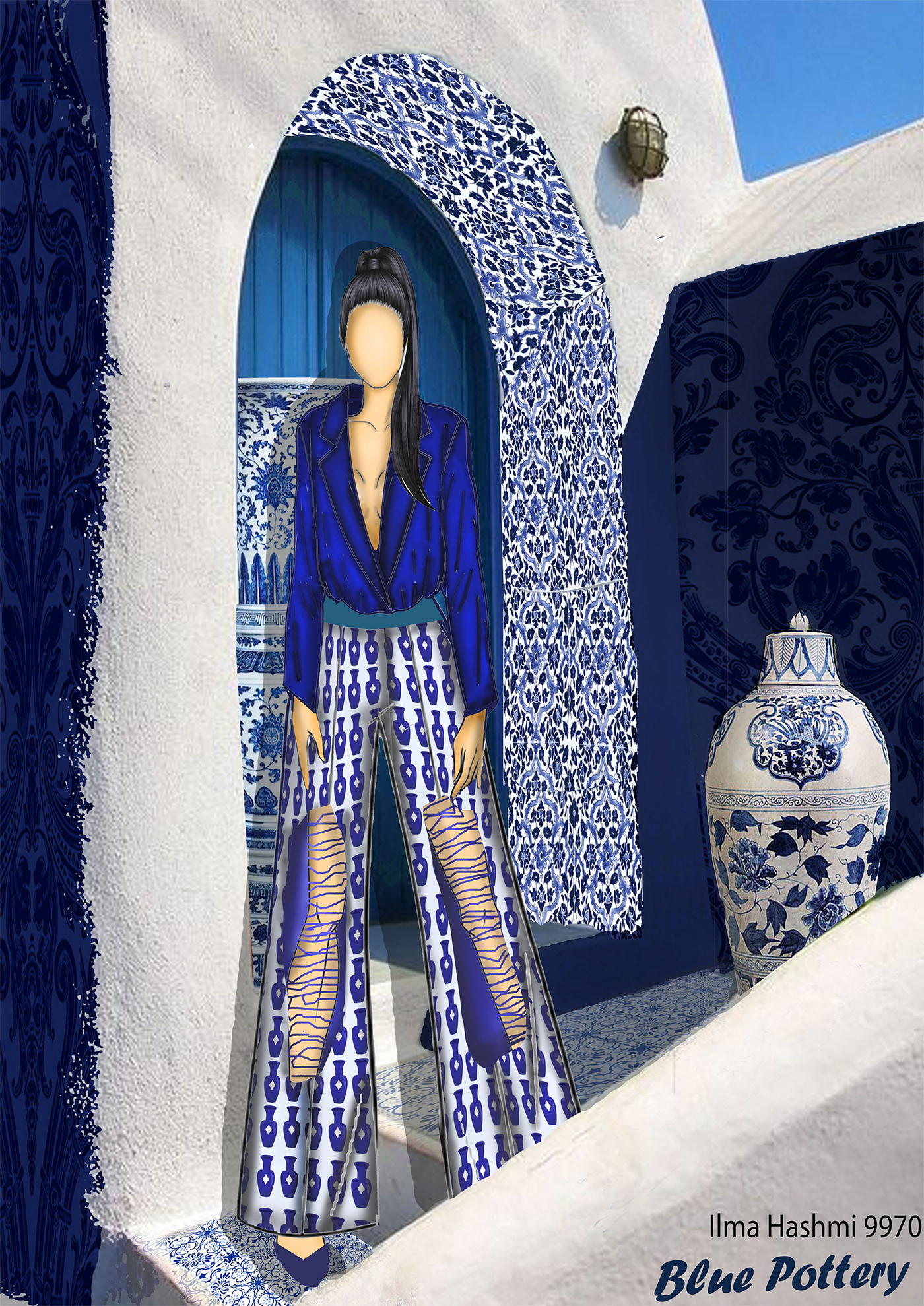 design adobe illustrator photoshop blue fashion design bluepottery repeats