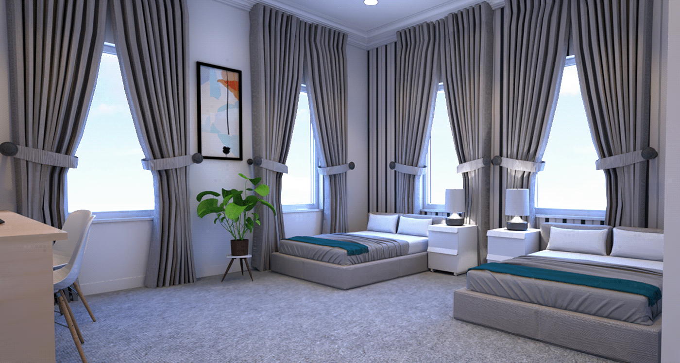 design Interior modern room shared