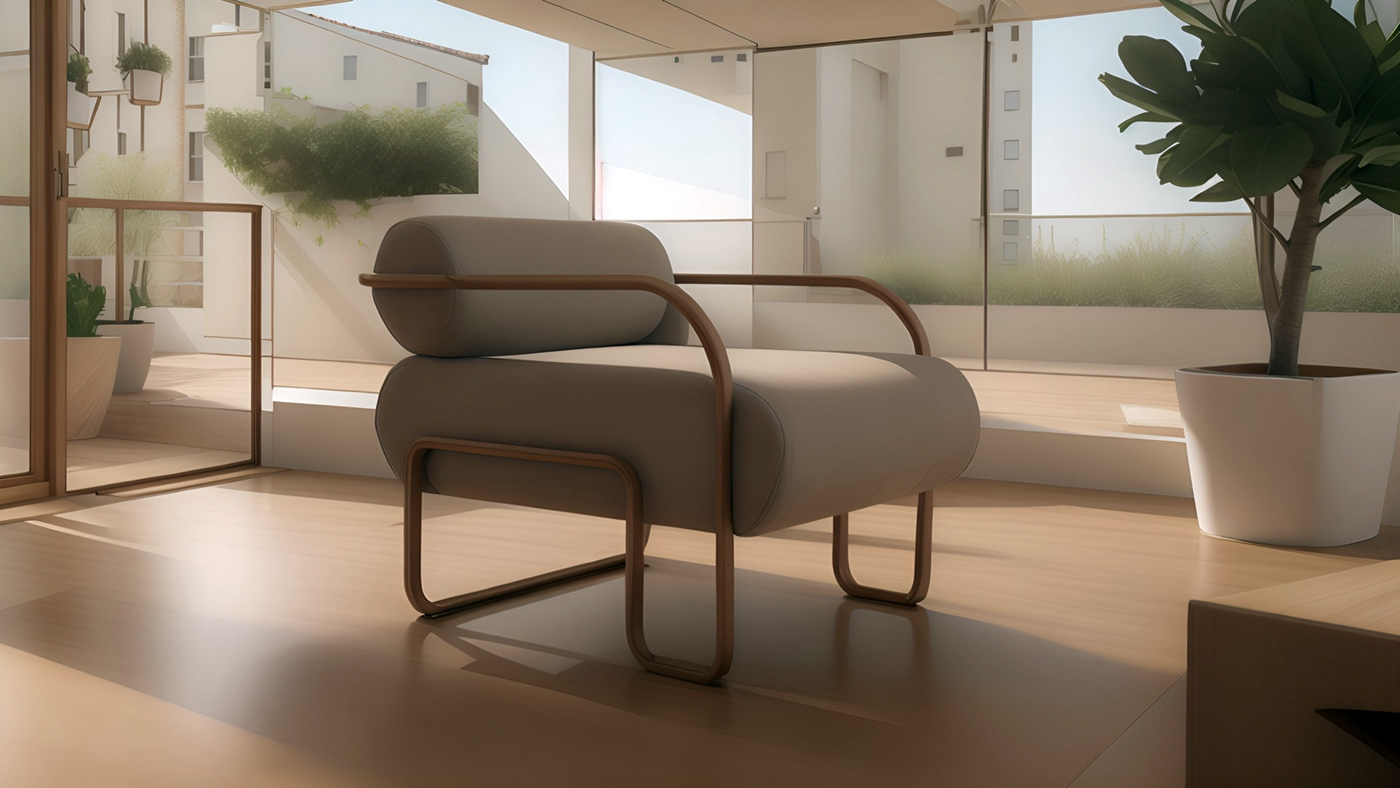 chair furniture design interior design  modern minimal Unique product design  Interior Render