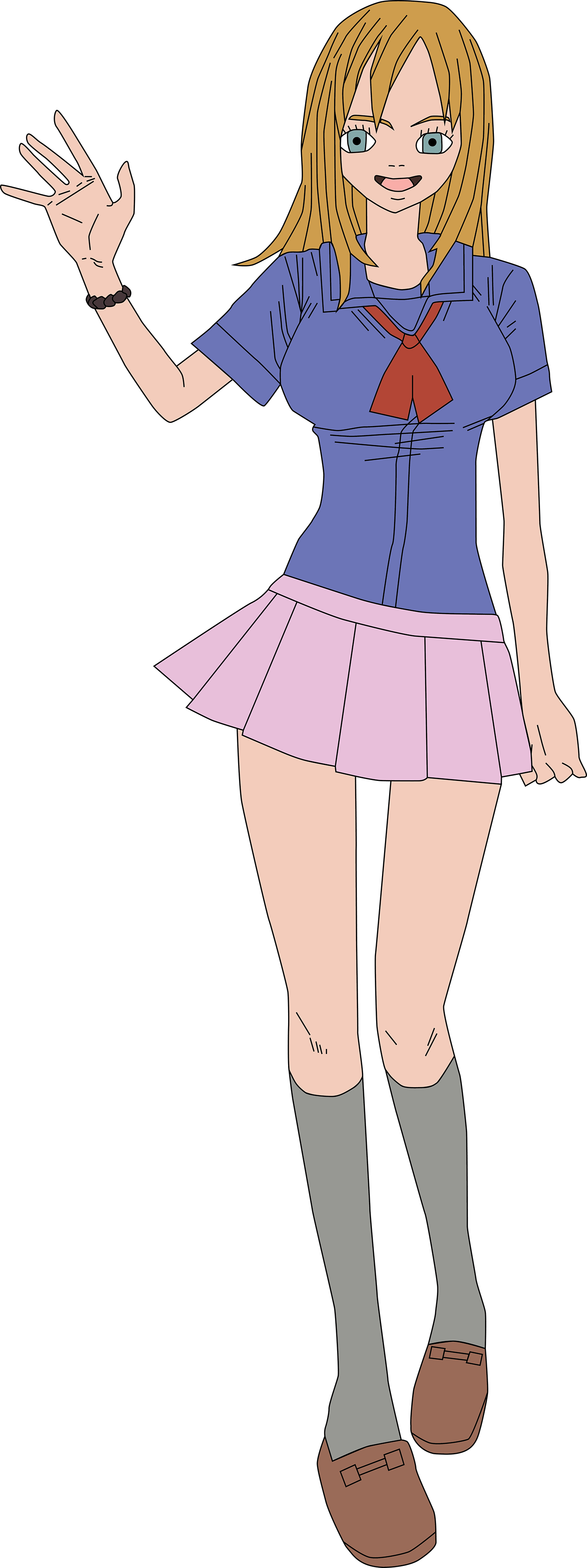 Schoolgirl anime manga Character design  digital illustration school uniform