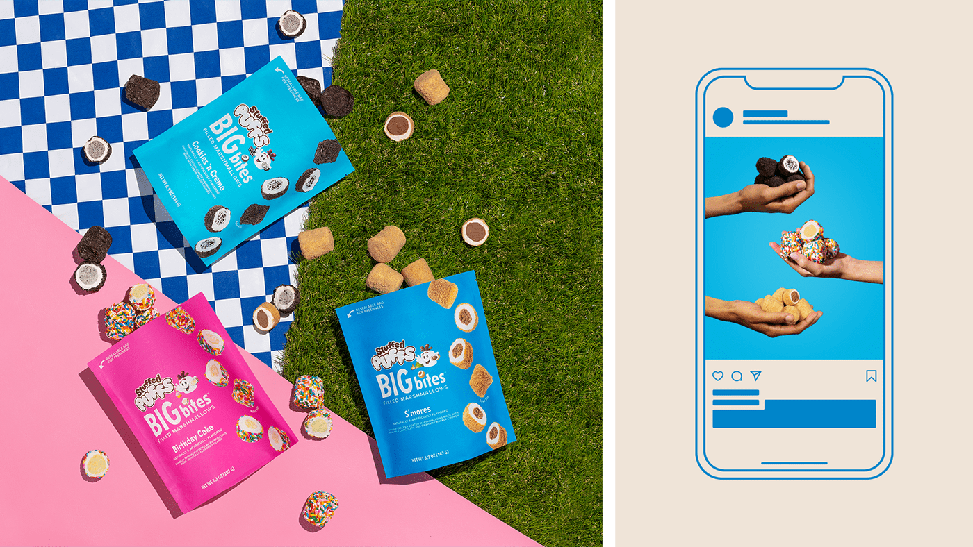 art direction  cpg Food  Hungry launch Launch Campaign marshmallows Smores snacks visual identity