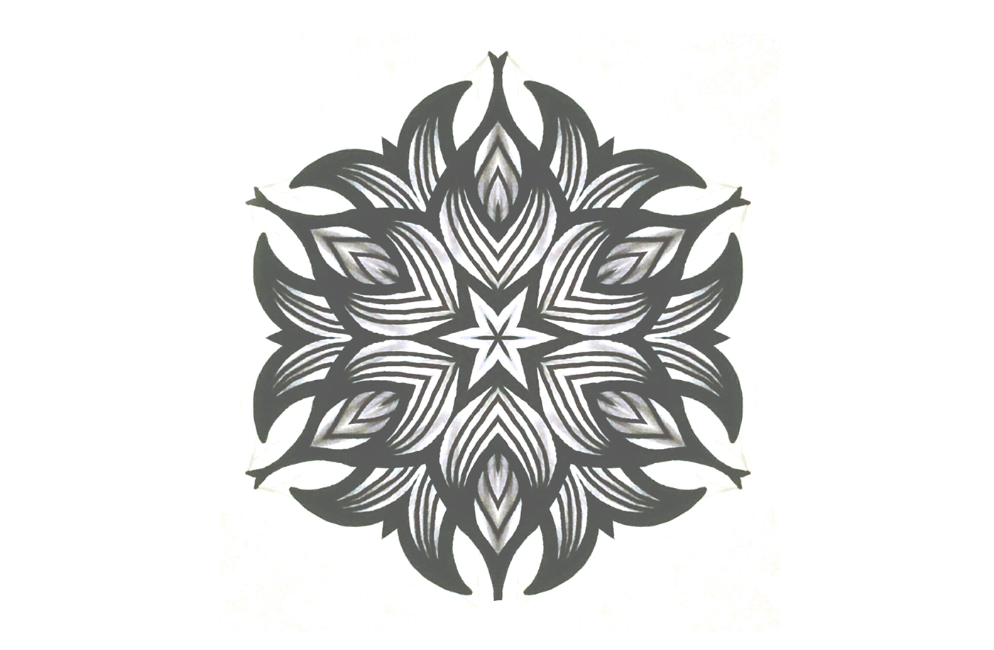 Flowers Mandala Drawing  Flash tattoo symetrical pierre OW