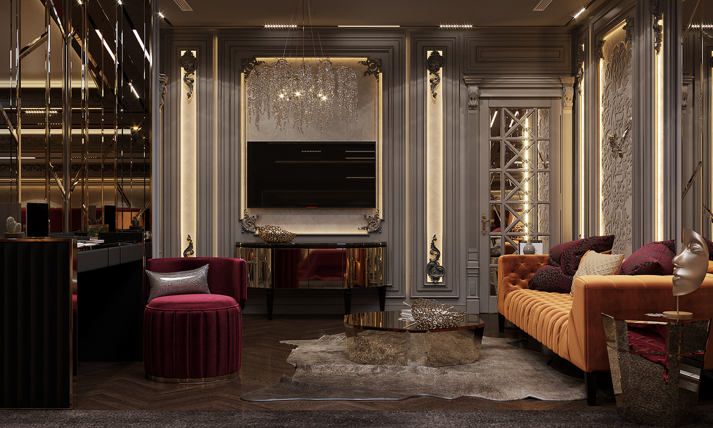 Interior design bedroom Attic Classic robertocavalli