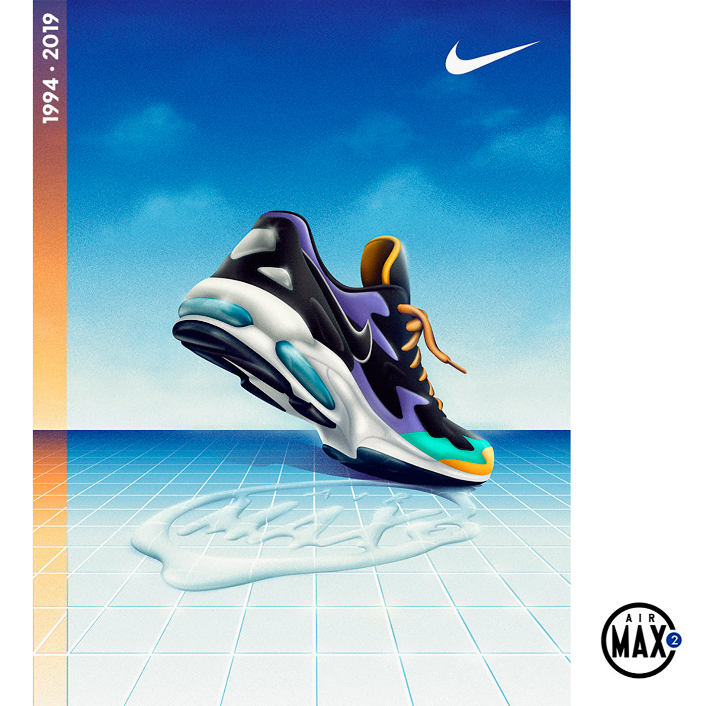 80s 90s air max airbrush ILLUSTRATION  lettering Nike shoes sneaker