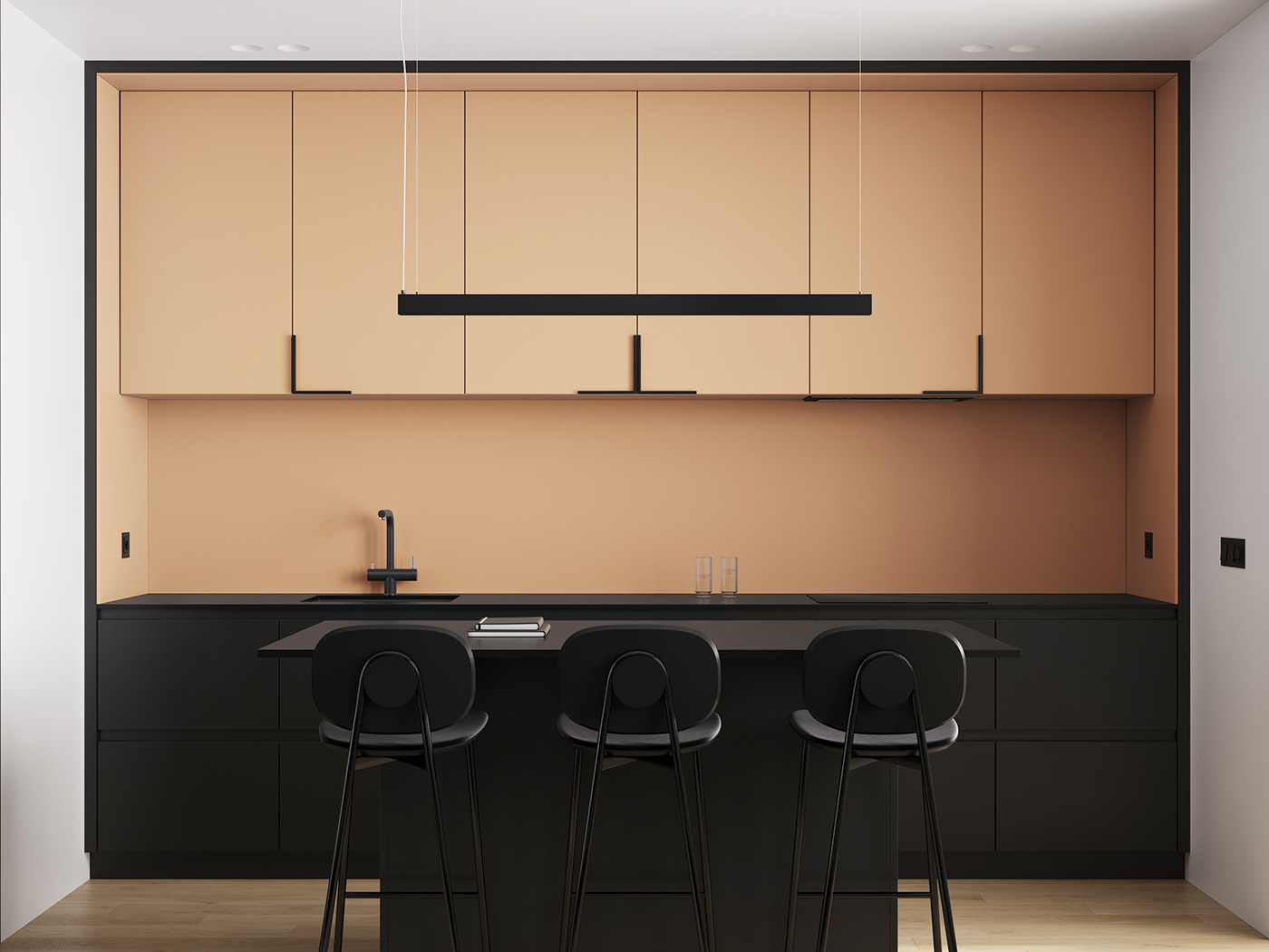 3ds max archviz black design CGI corona render  interior design  minimalist minimalistic design orangeroom visualization