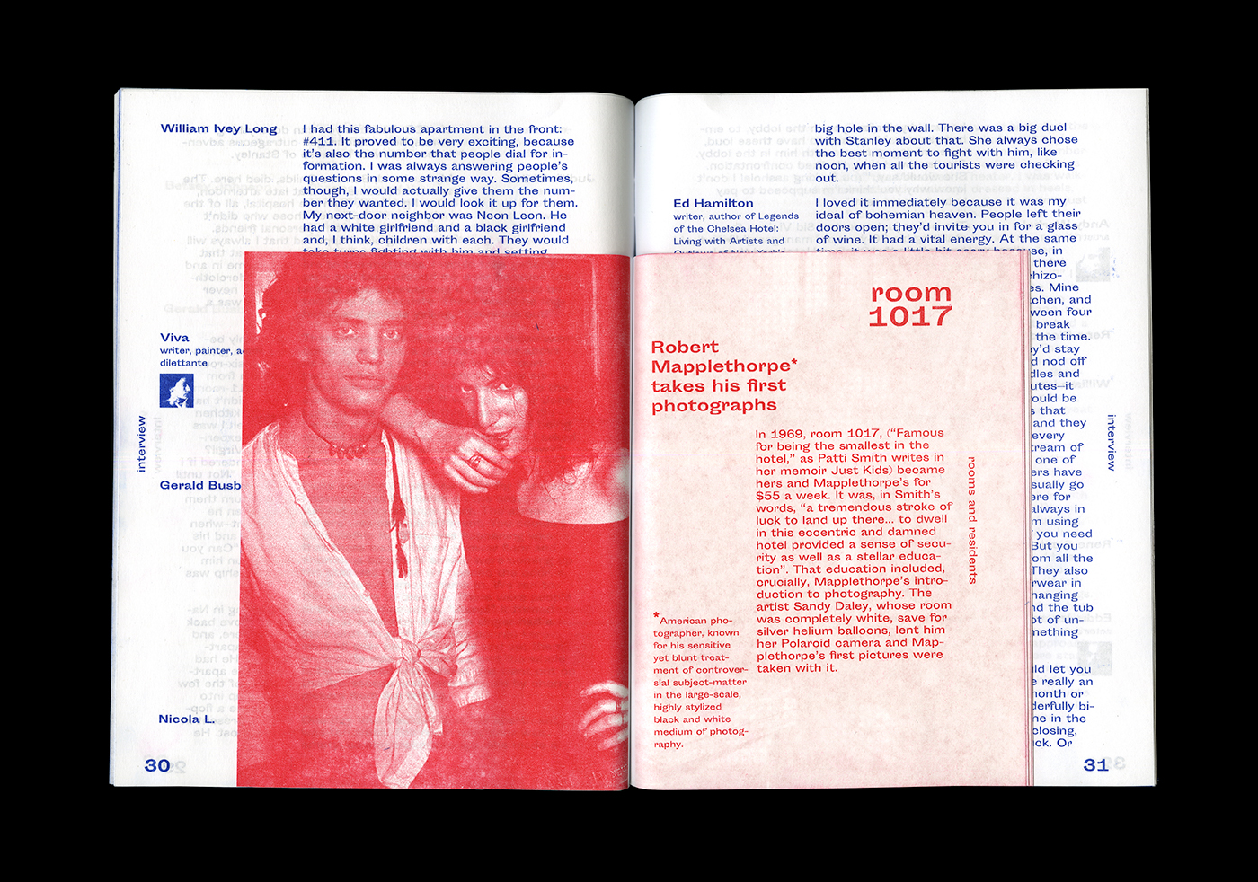 Zine  risograph the Chelsea hotel book Riso Print interview Stories hotel sporting grotesque