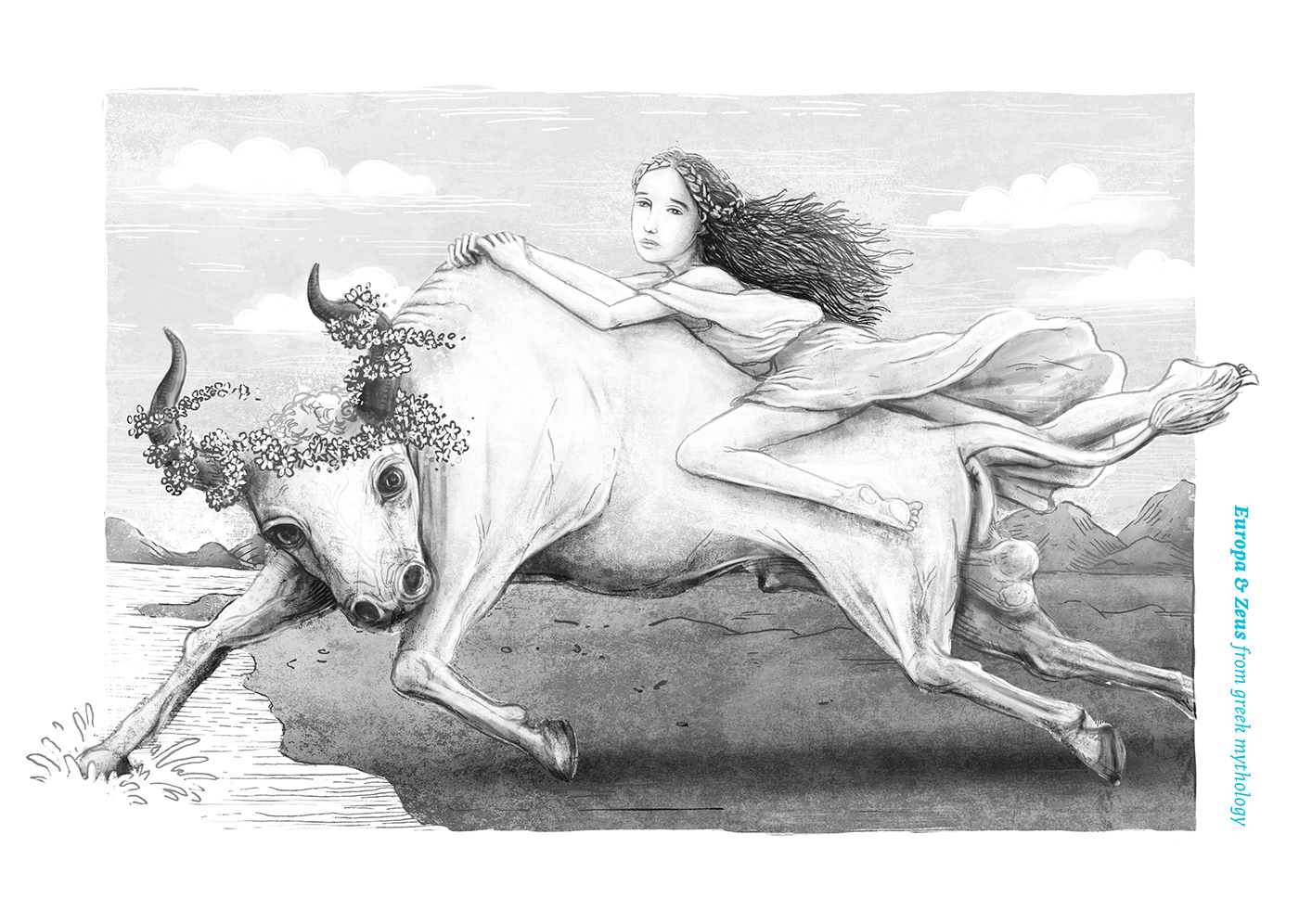 Blue Eyes book cover classics Digital Drawing fairytales frankenstein greek mythology ILLUSTRATION  illustration book myths