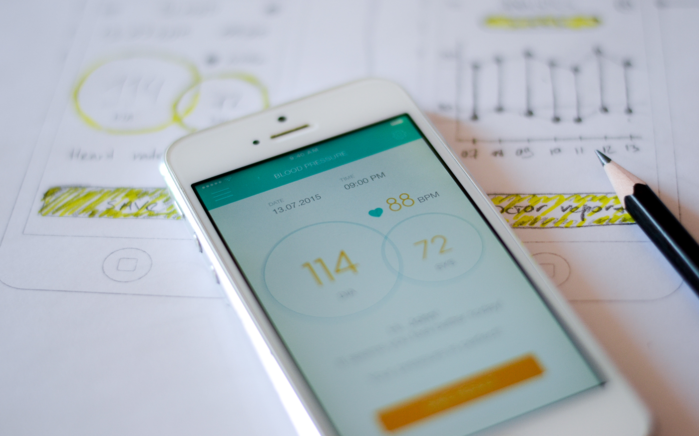 Health app application blood pressure iphone mobile concept