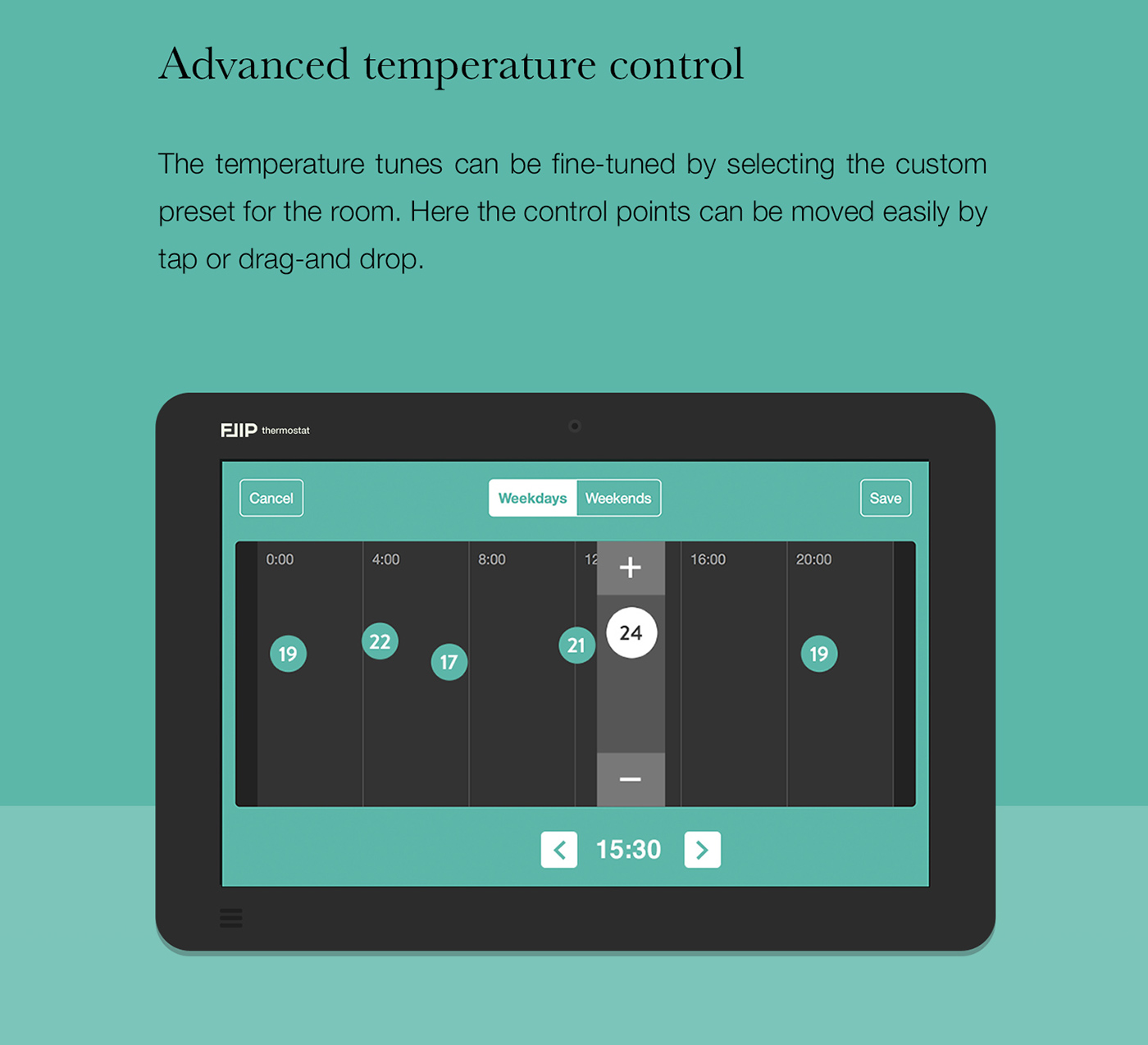 thermostat UI ux intelligent touch device