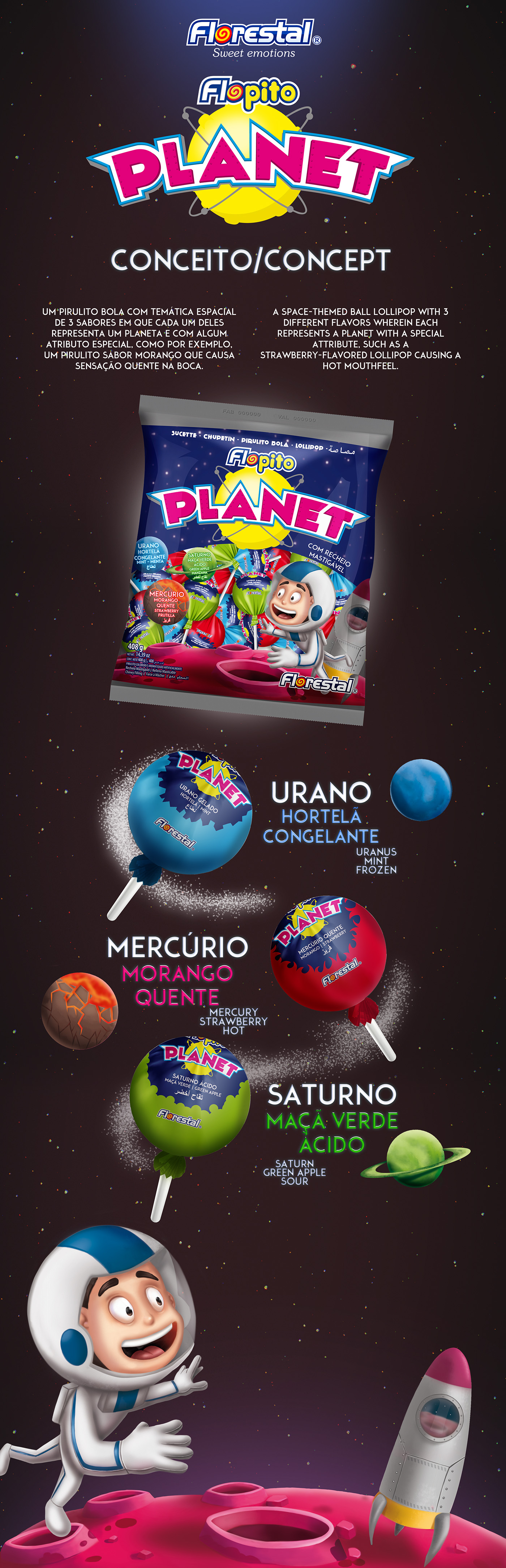 lollipop planet universe astronaut flavors kids Candy spaceship ball lollipop candie Character draw digital painting