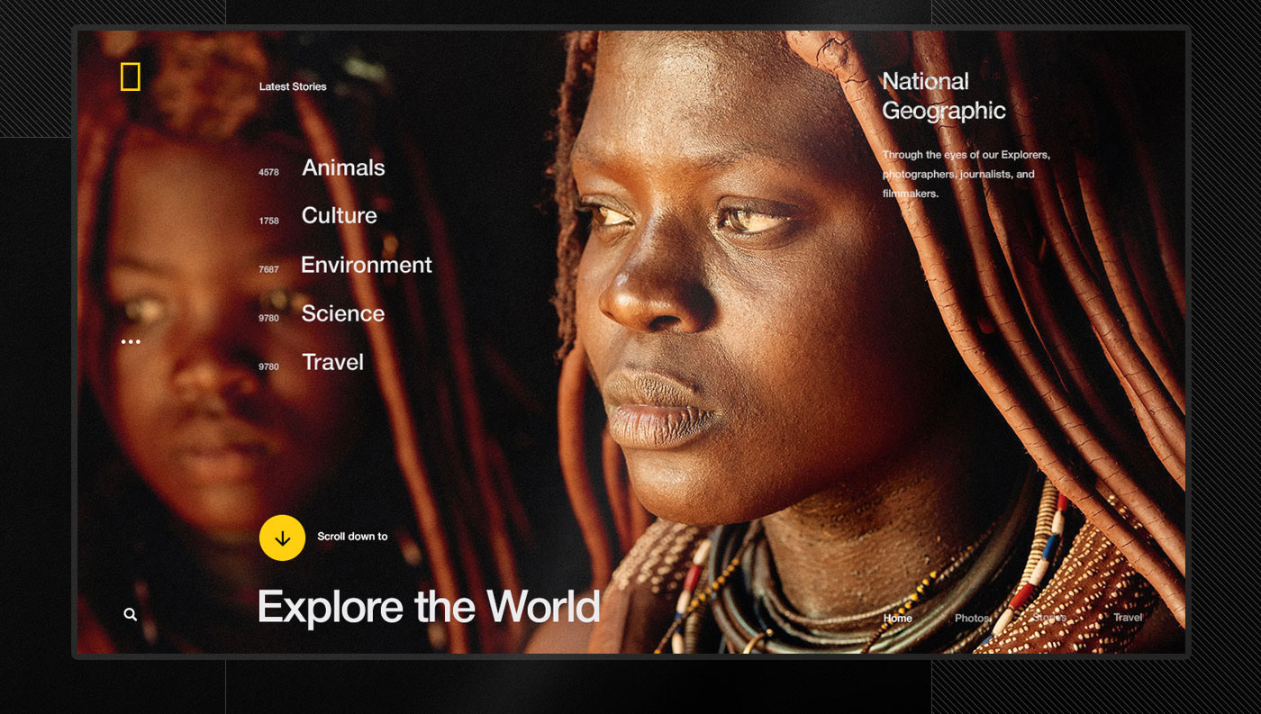Web Design & UI/UX: National Geographic World Changing Intuitive Site