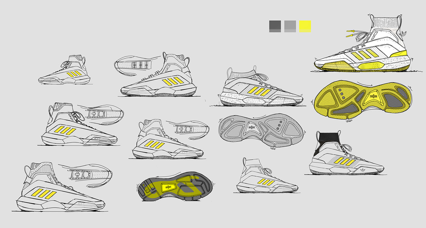footwear Fashion  shoes adidas basketball industrial design  sneaker apparel sketch