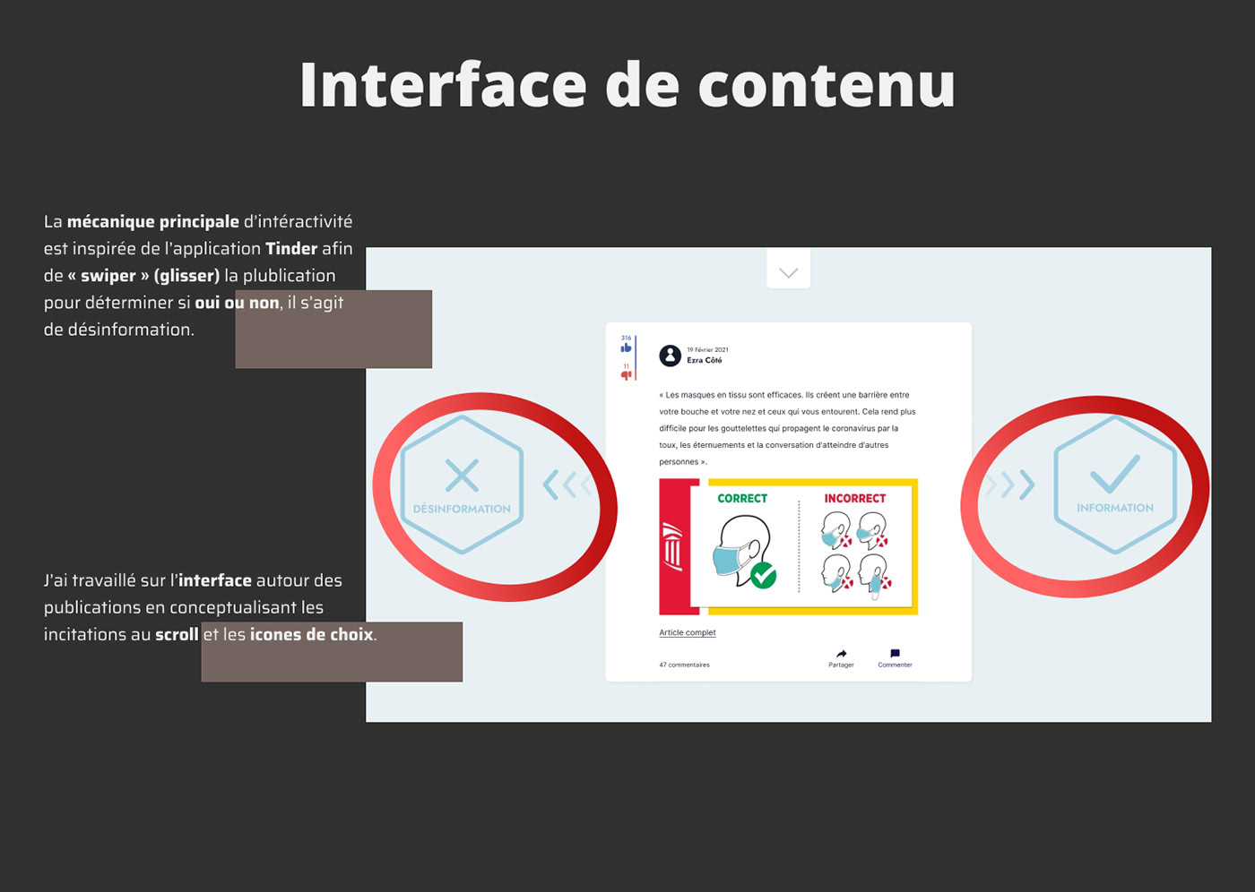 disinformation Figma interactive design Interactive Experience School Project UI/UX