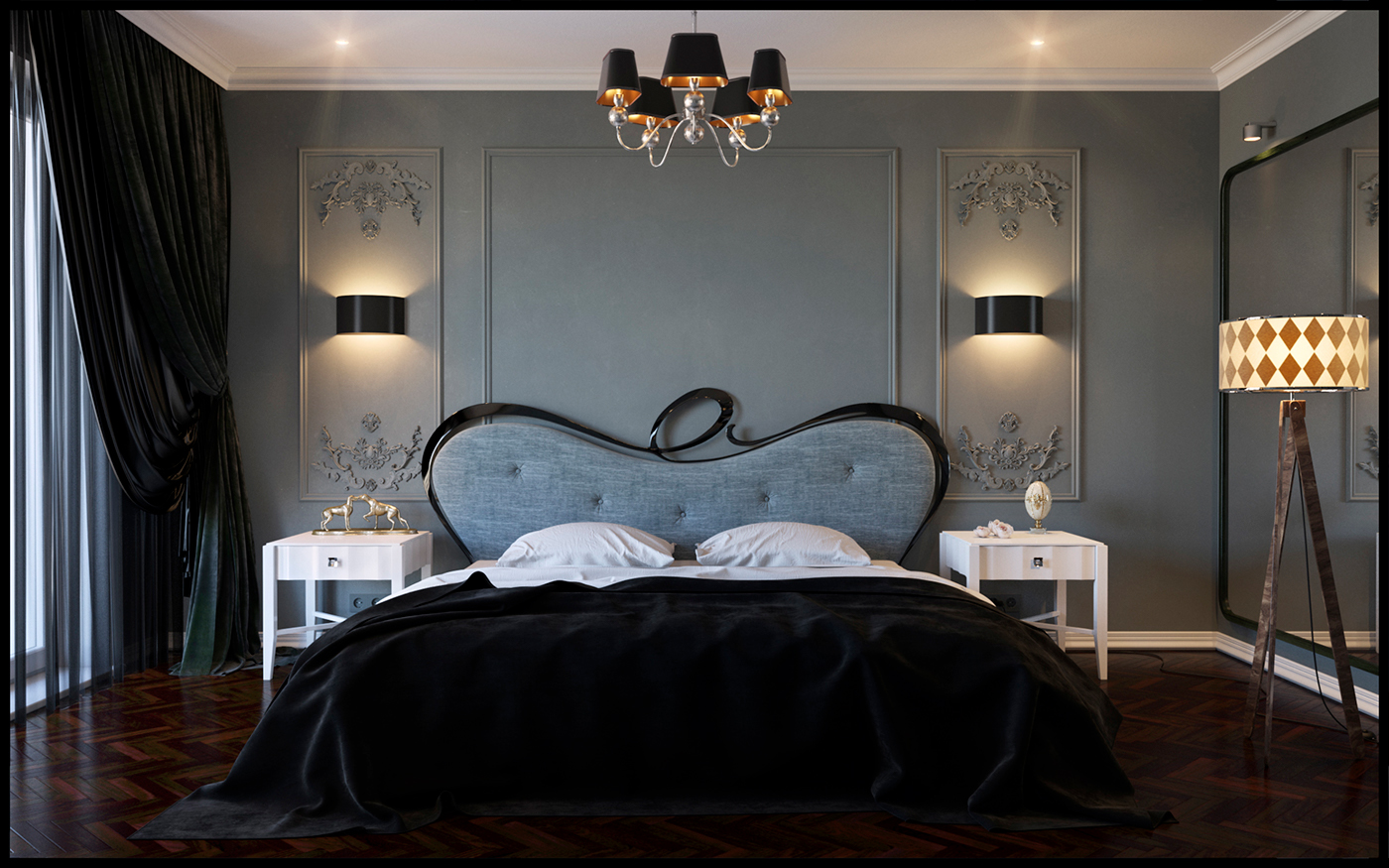 Art-deco bedroom on Behance