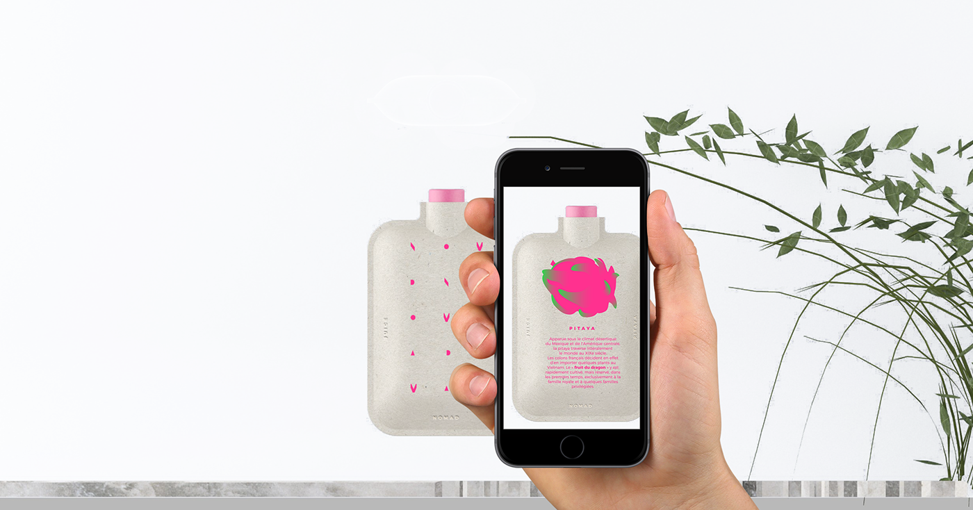 graphic design object flask Fruit Pitaya Packaging Technology Ecoresponsable brand