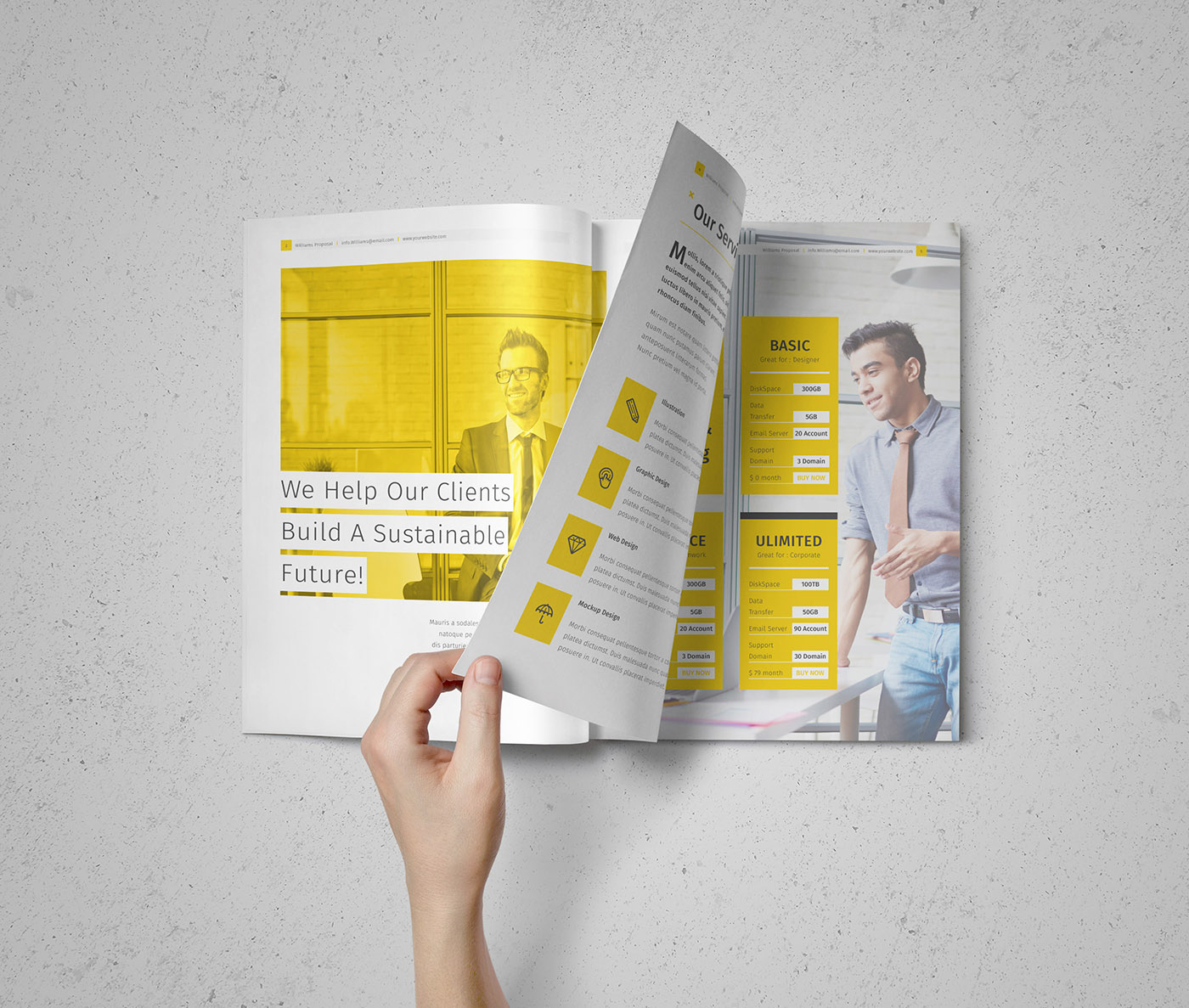 a4 agency porposal brand brief brochure design business porposal clean corporate creative elegant fathurfateh identity InDesign