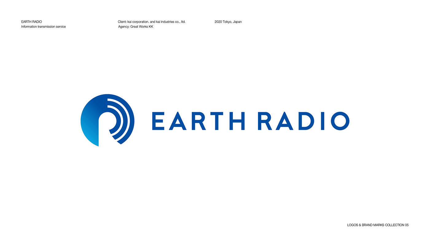 Logo for EARTH RADIO, an information transmission service.