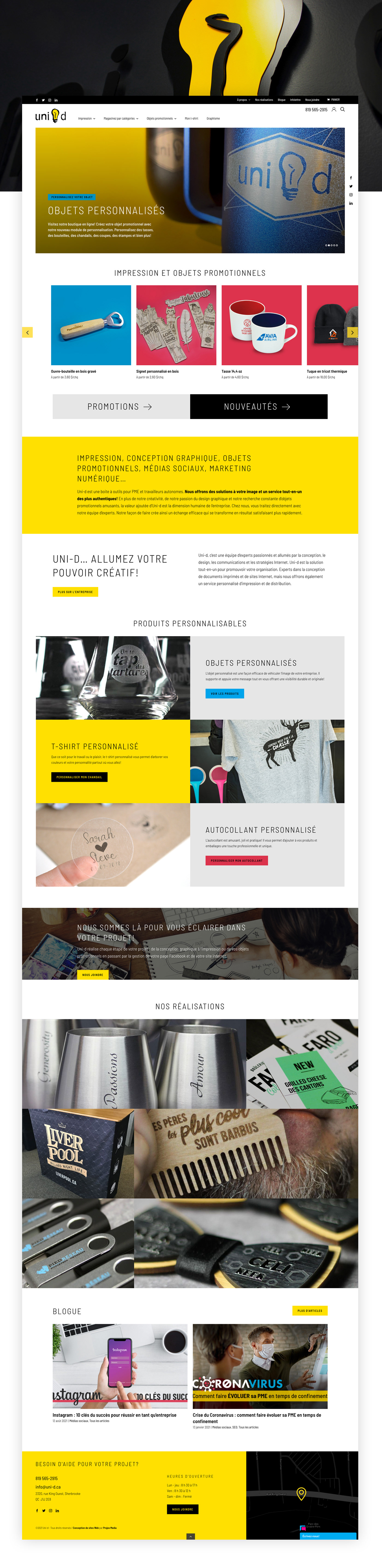 boutique en ligne conception site web design web Ecommerce projex media sherbrooke uni-d Web Design  wordpress site web
