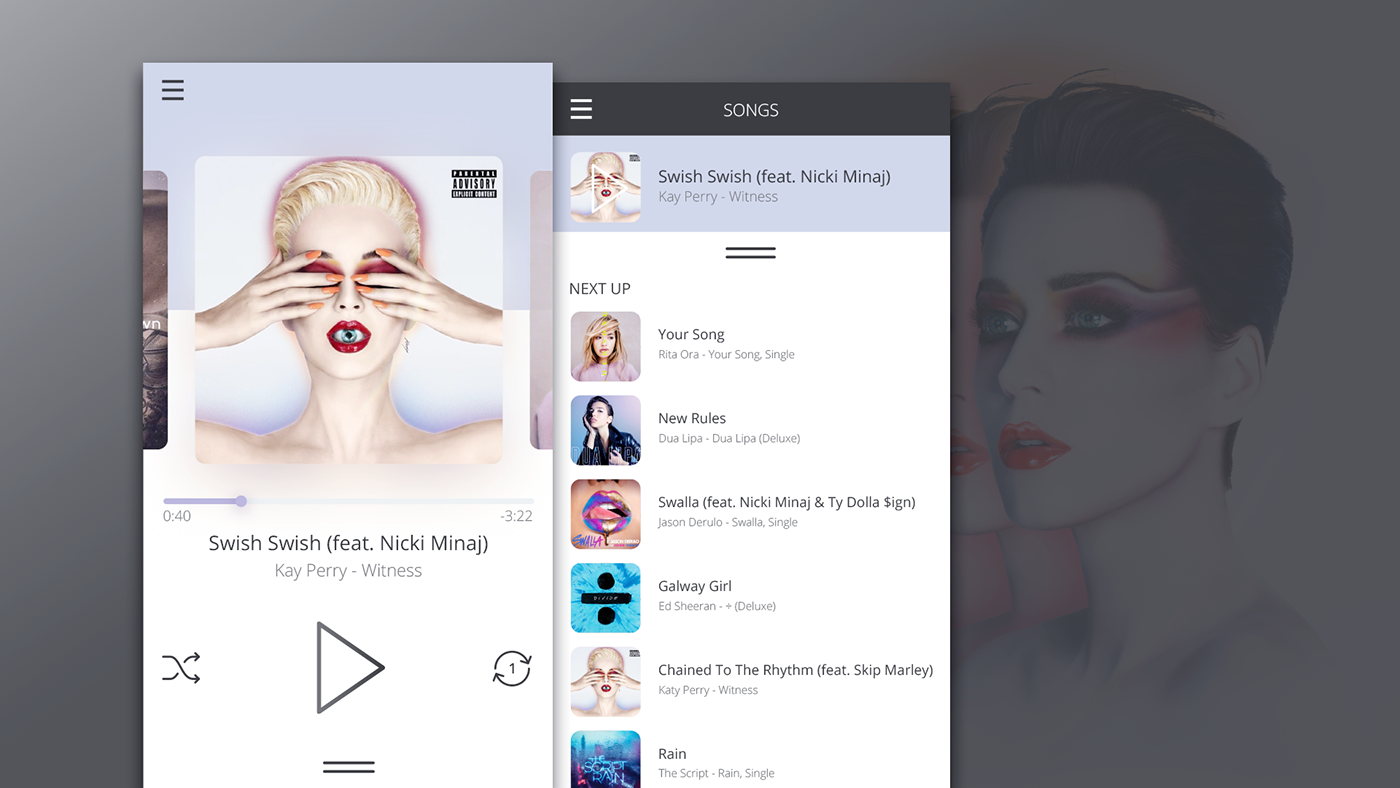 Music Player ui design daily ui music app