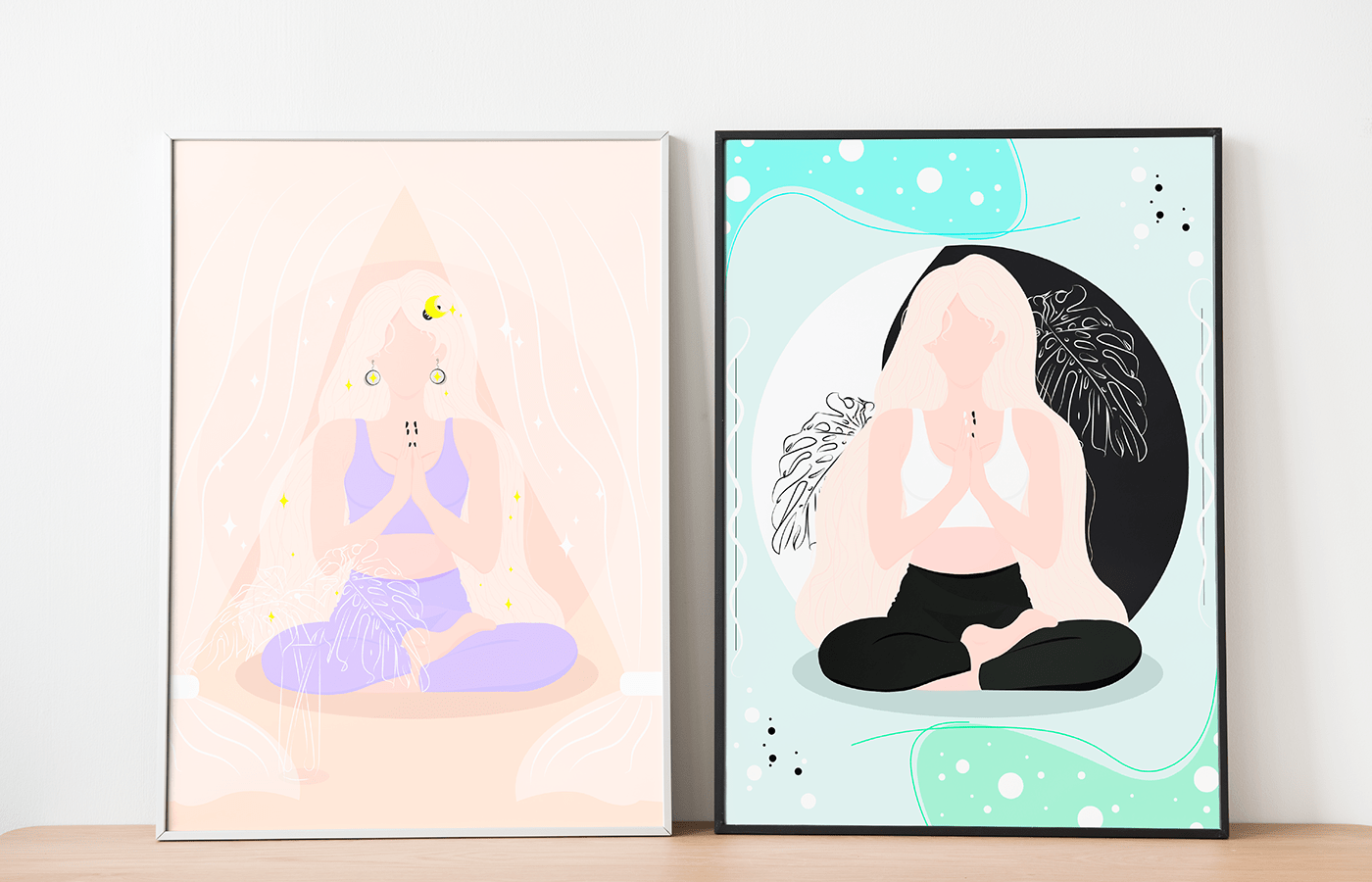 adobe illustrator faceless Health ILLUSTRATION  meditation vector graphics Yoga графический дизайн Йога